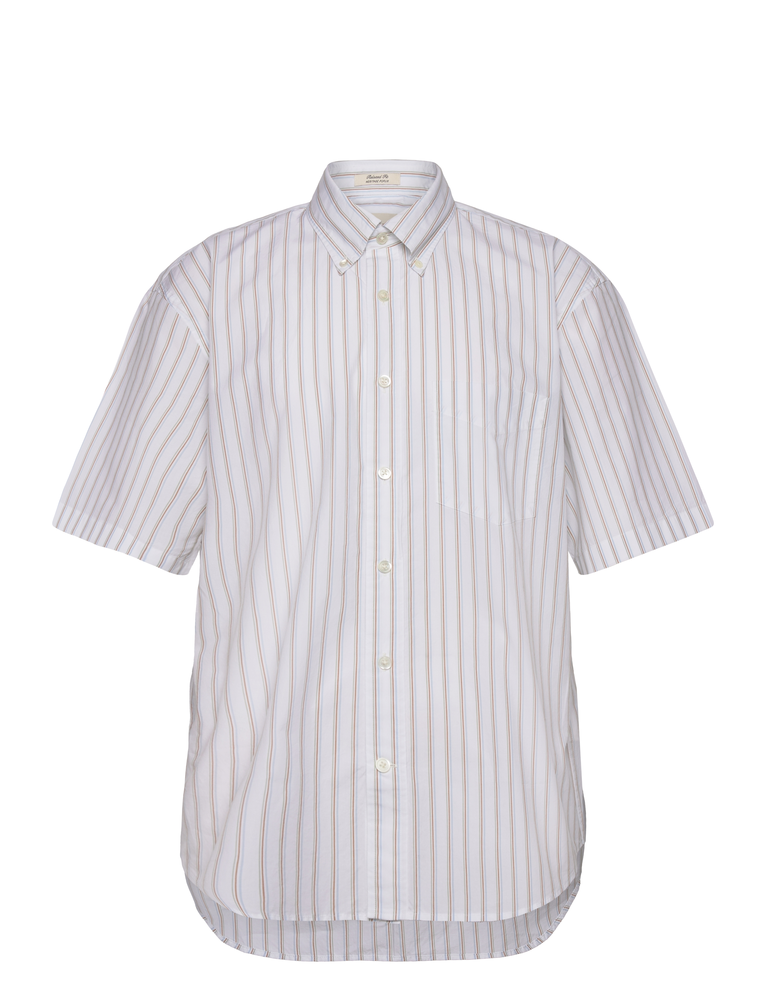 GANT - REL HERITAGE POPLIN STRIPE SS SHRT - white - 1