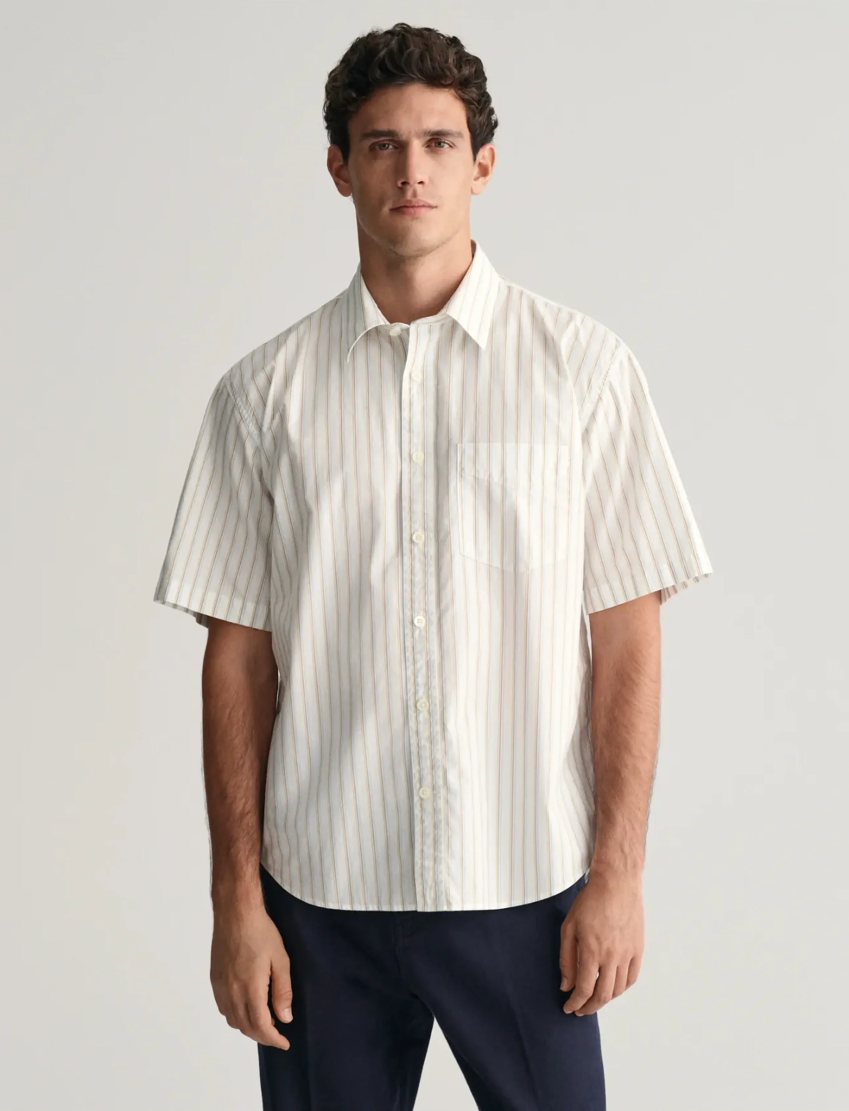 GANT REL HERITAGE POPLIN STRIPE SS SHRT - Uued tooted - WHITE / white