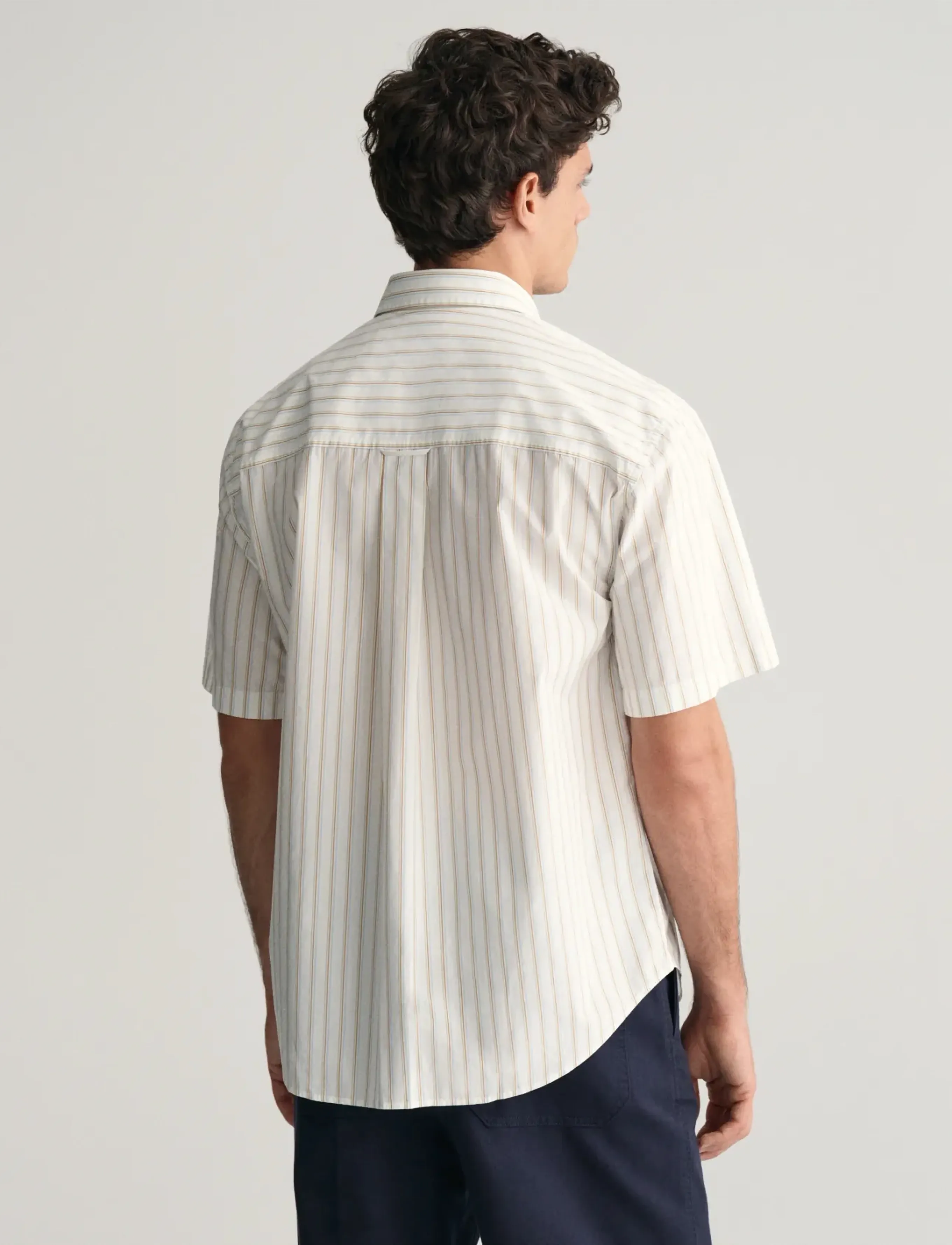 GANT - REL HERITAGE POPLIN STRIPE SS SHRT - white - 3