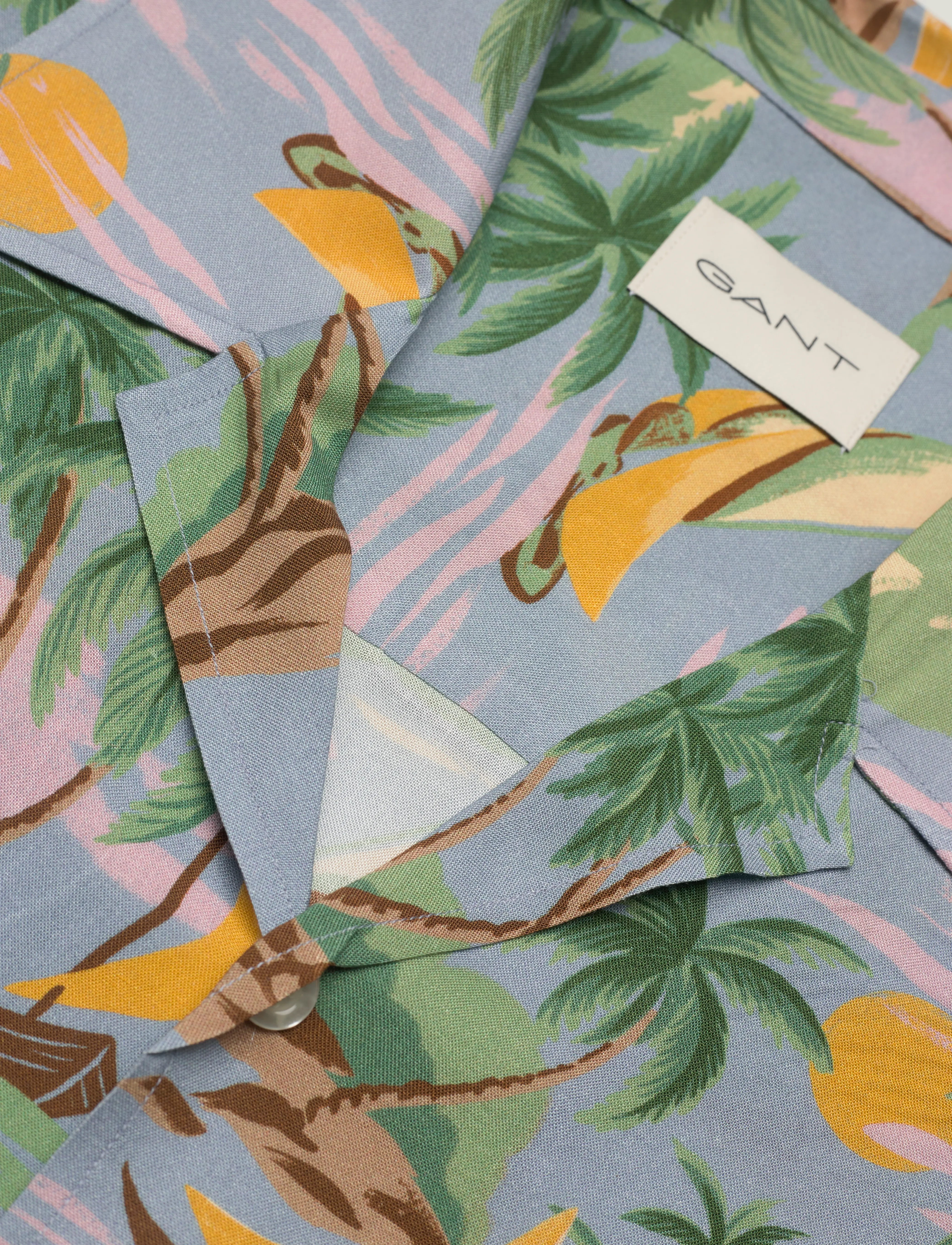 GANT - REL VISCOSE HAWAII PRINT SS SHIRT - dove blue - 2