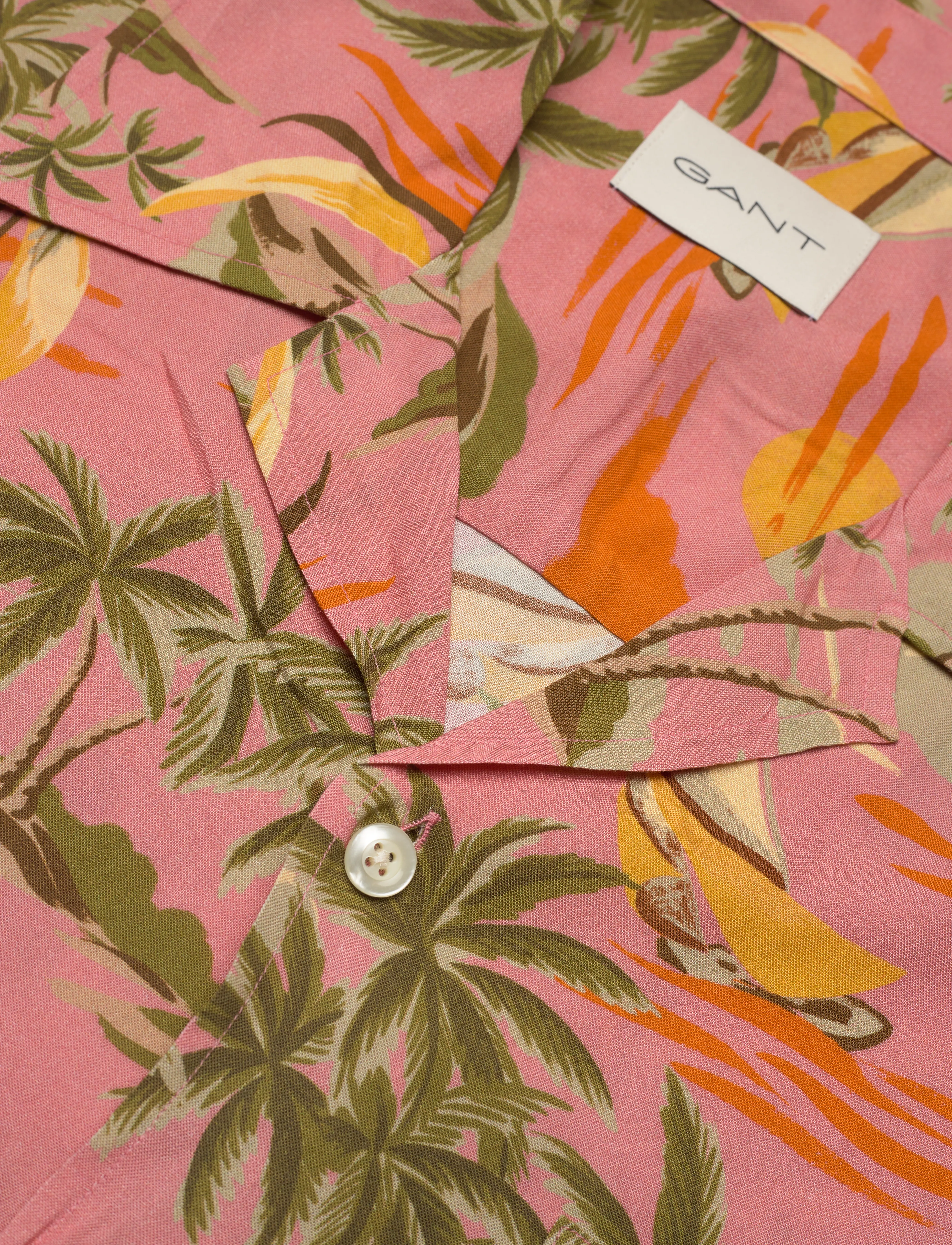 GANT - REL VISCOSE HAWAII PRINT SS SHIRT - peachy pink - 2