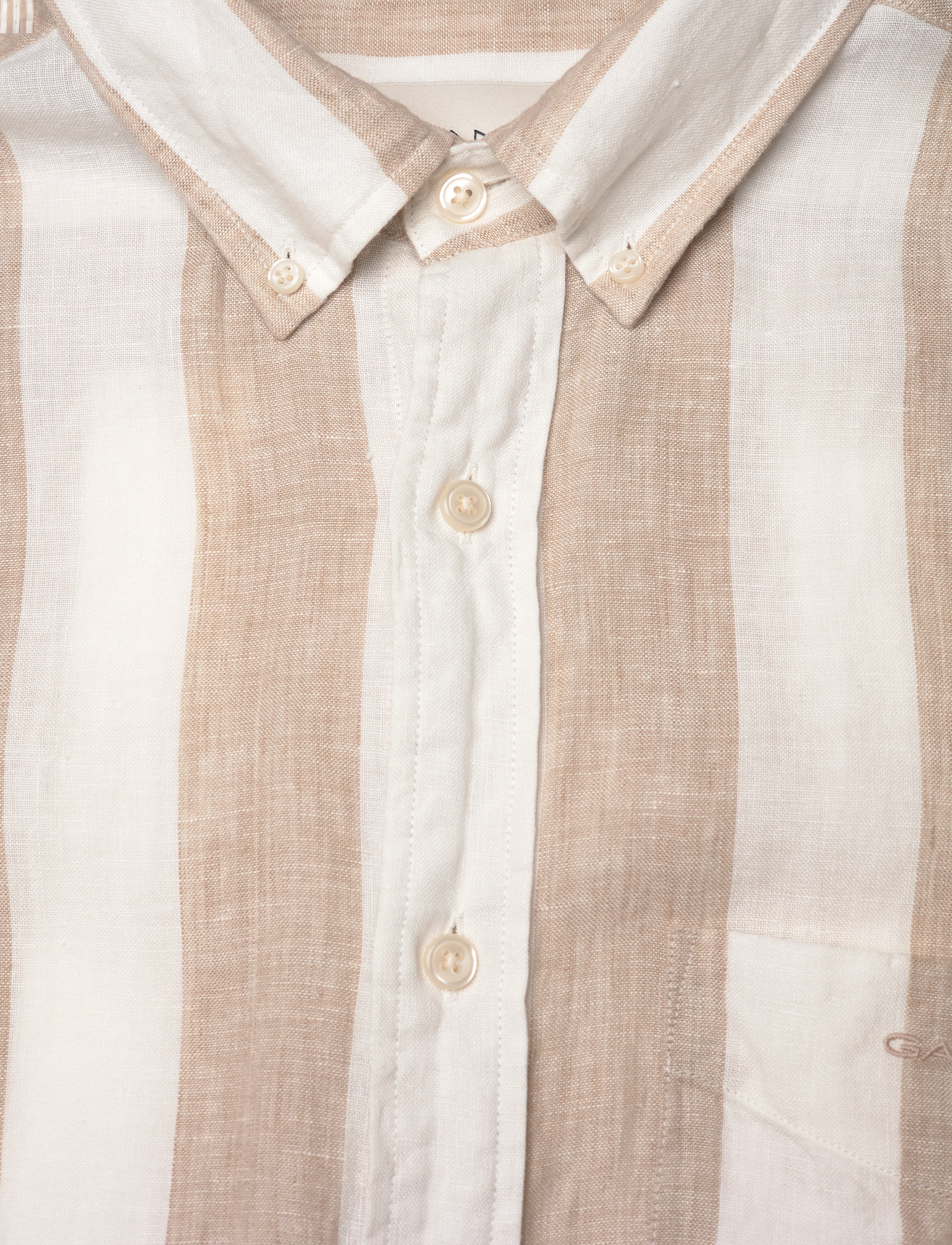 GANT - REG BOLD STRIPE LINEN SHIRT - concrete beige - 5