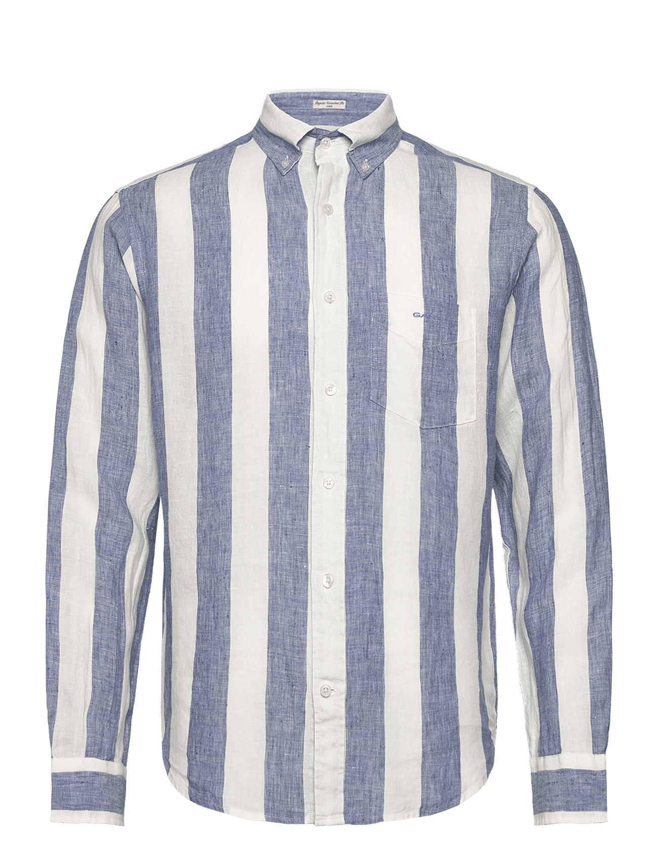 REG BOLD STRIPE LINEN SHIRT - SALTY SEA