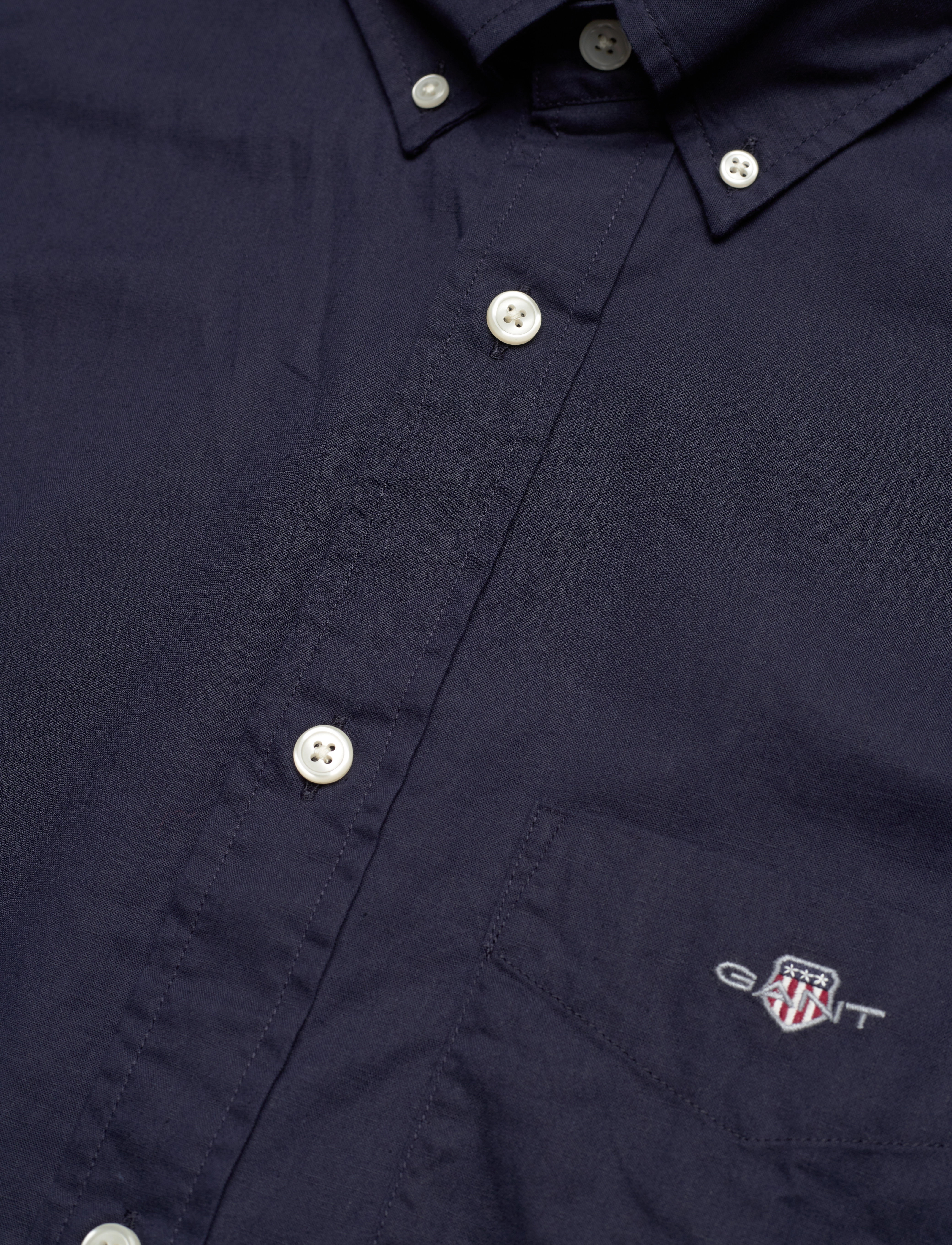 GANT - REG COTTON LINEN SHIRT - evening blue - 3