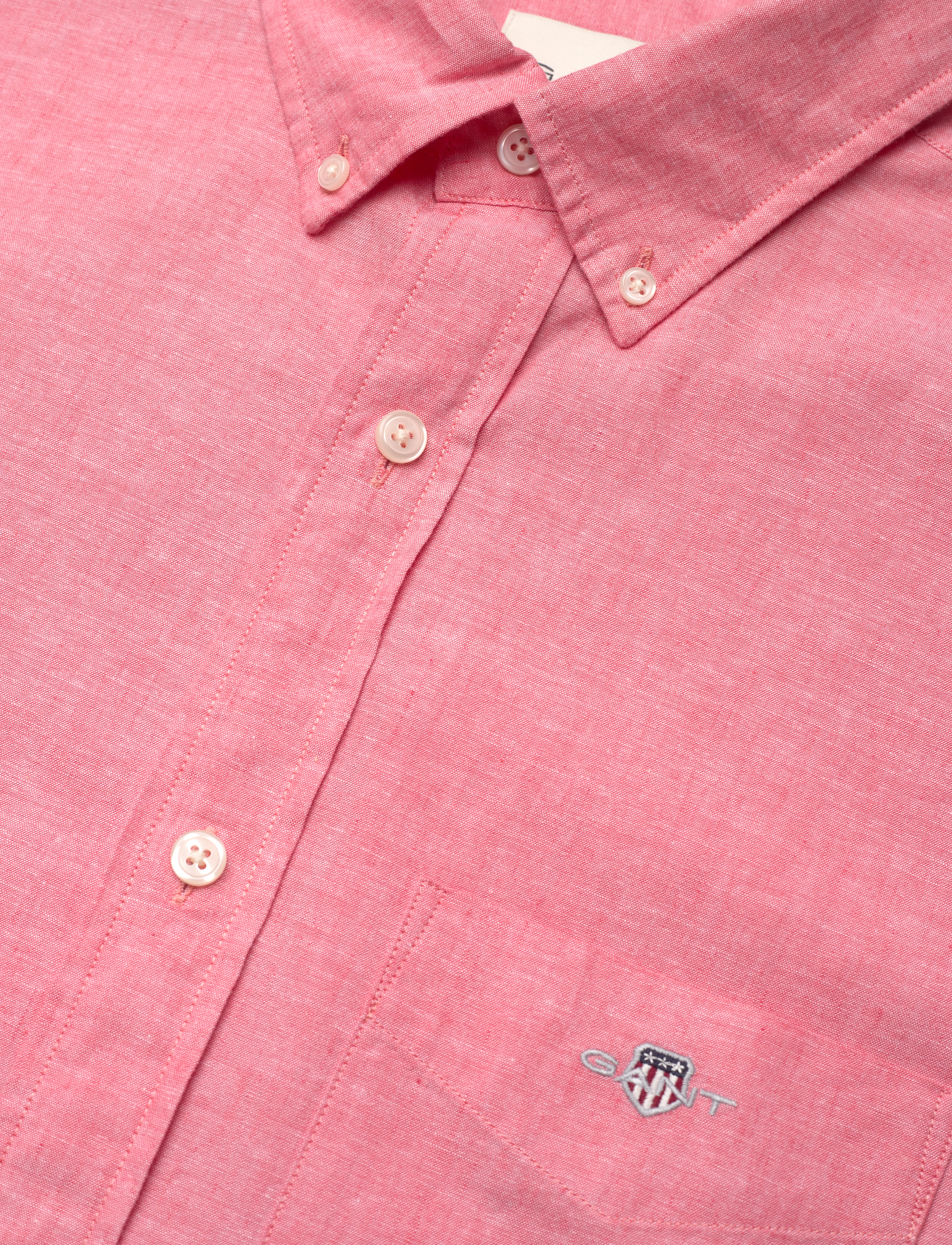 GANT - REG COTTON LINEN SHIRT - sunset pink - 3