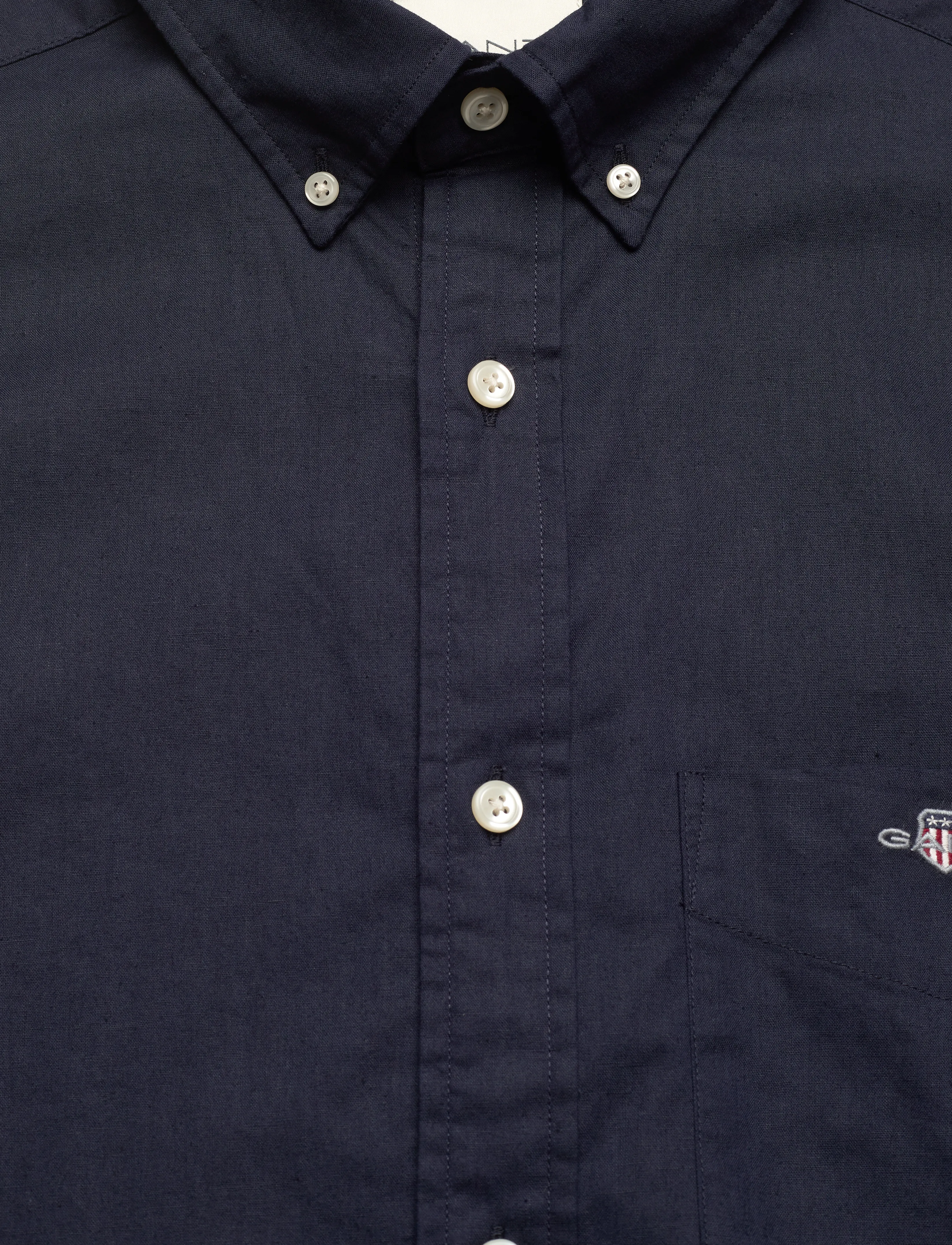 GANT - REG COTTON LINEN SS SHIRT - evening blue - 2