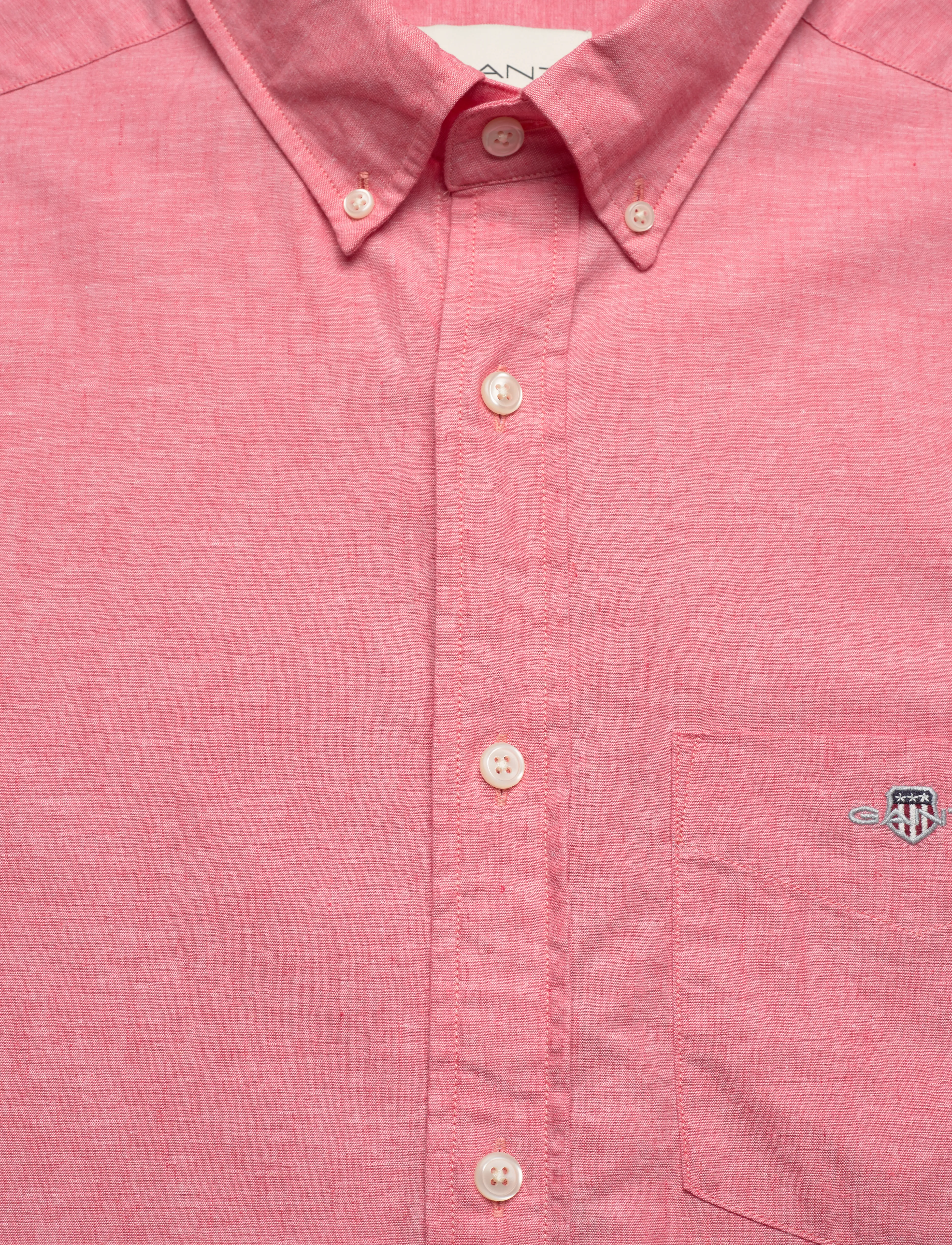 GANT - REG COTTON LINEN SS SHIRT - sunset pink - 2