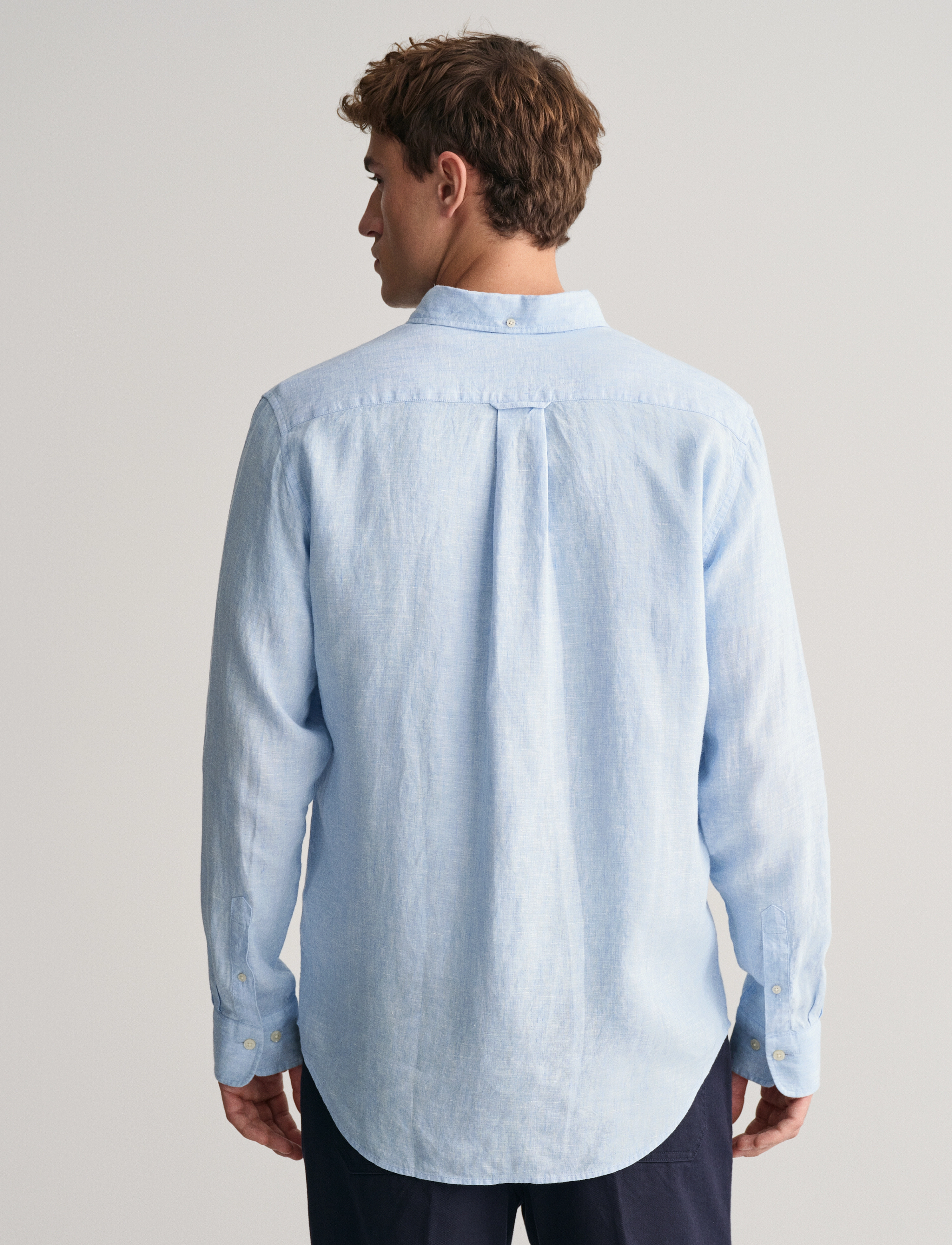 GANT - REG LINEN SHIRT - capri blue - 3
