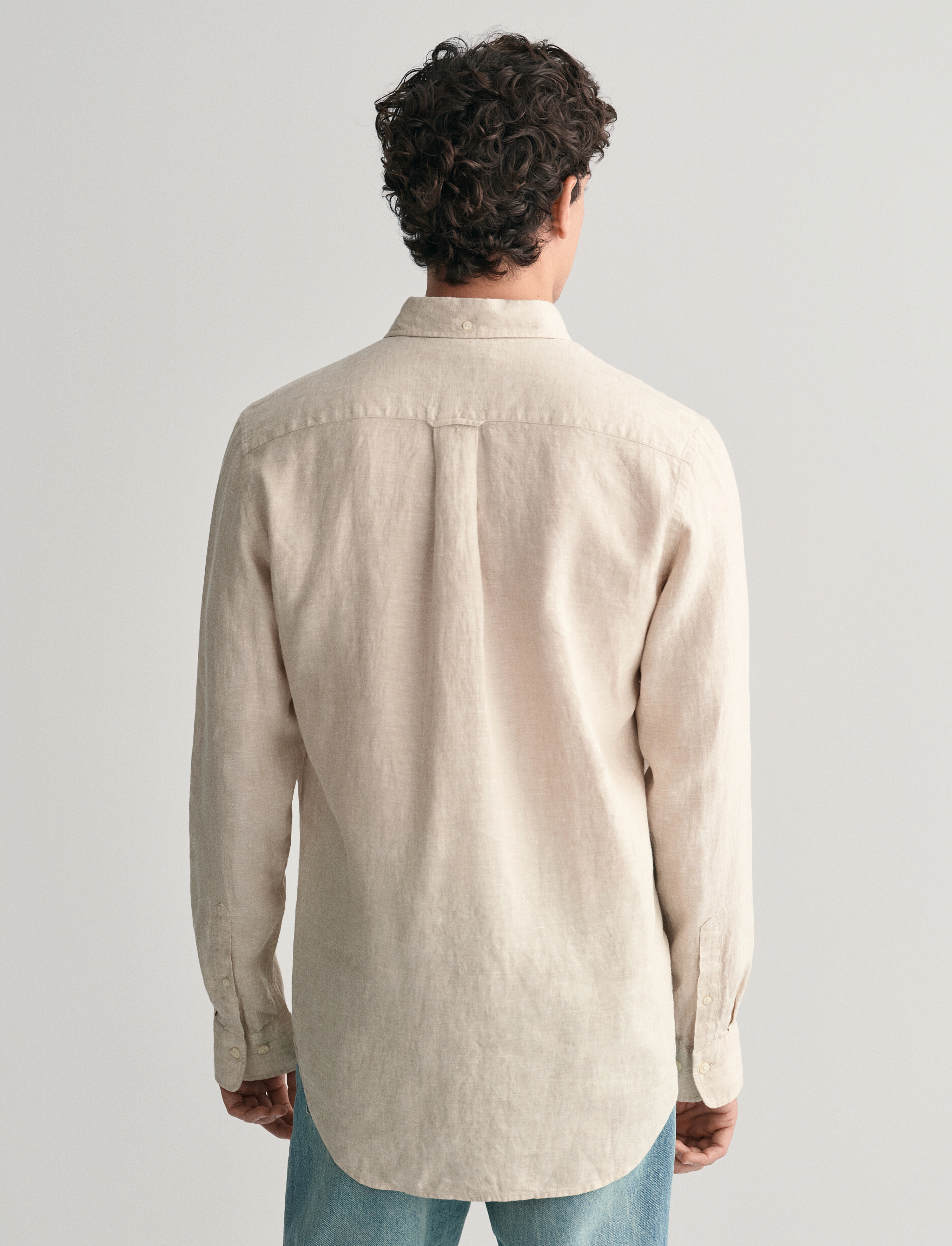 GANT - REG LINEN SHIRT - dry sand - 3