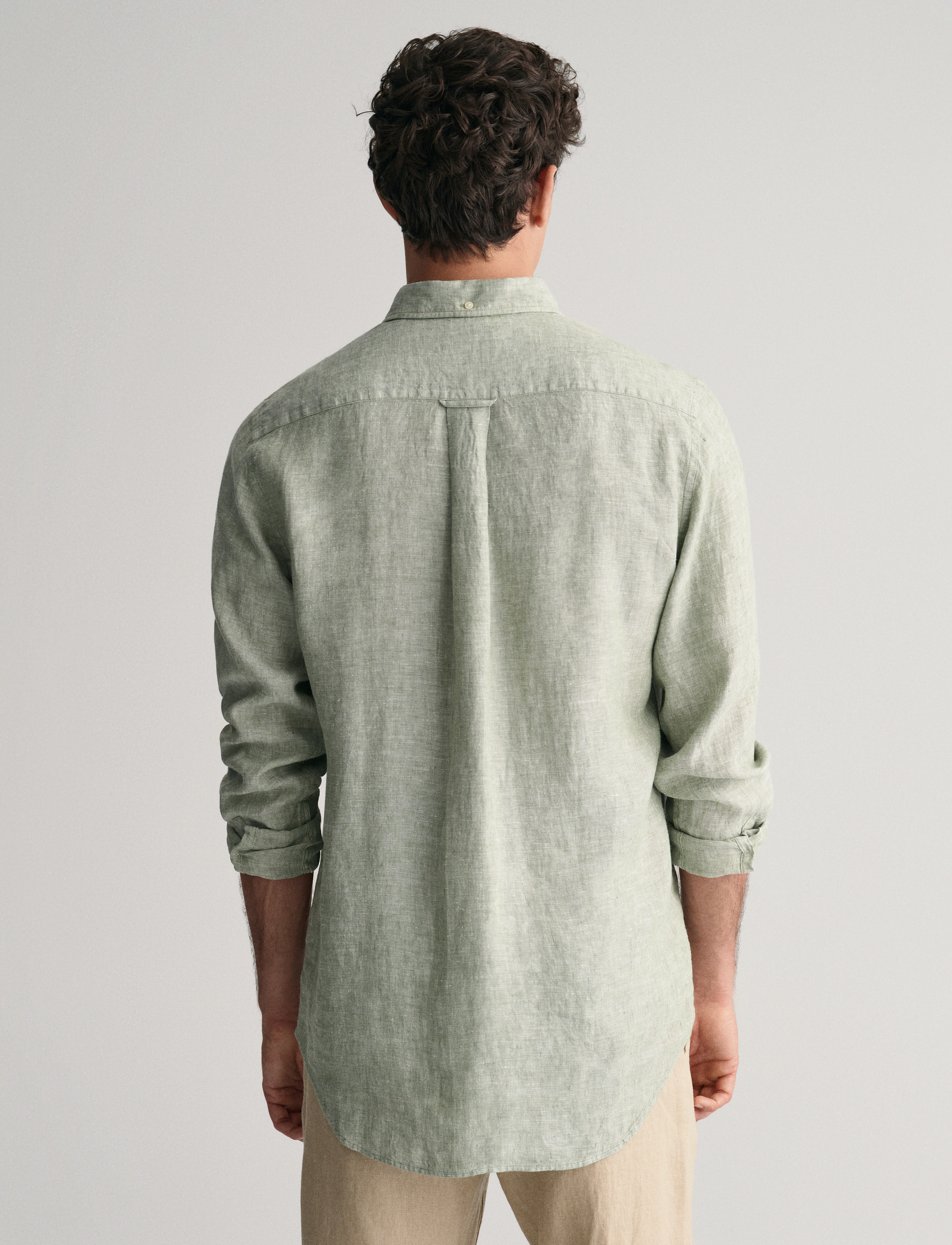 GANT - REG LINEN SHIRT - kalamata green - 3