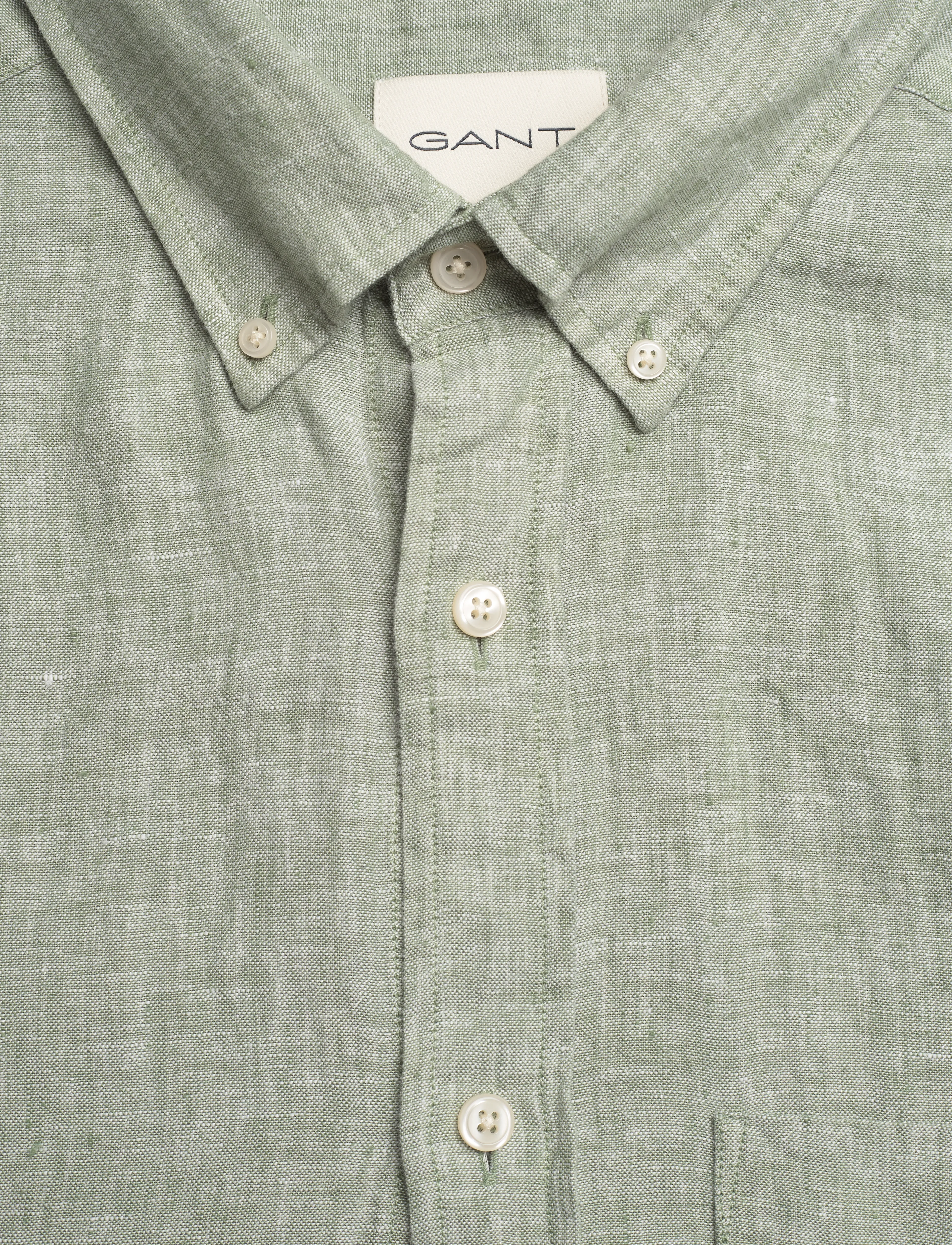 GANT - REG LINEN SHIRT - kalamata green - 5