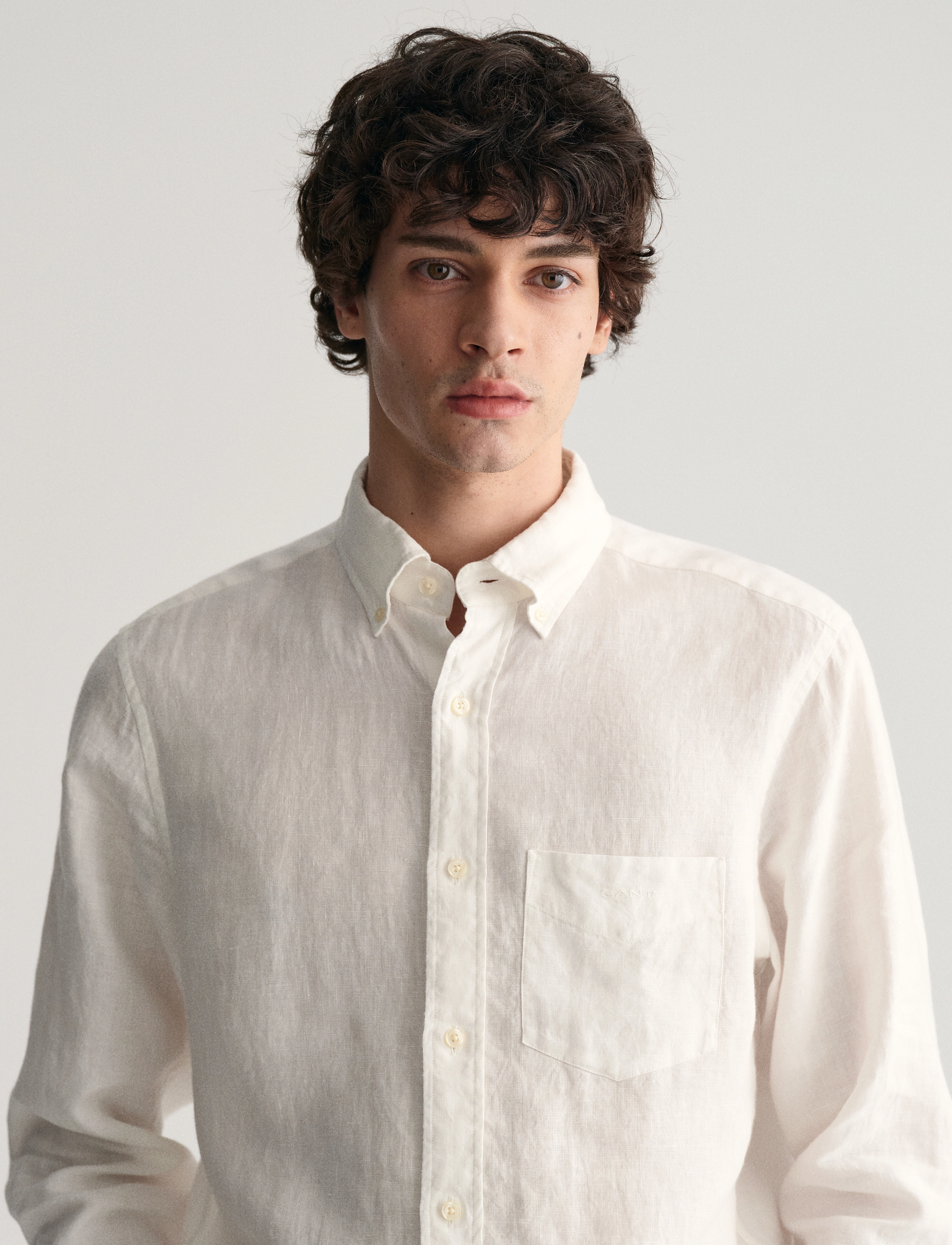GANT - REG LINEN SHIRT - white - 4
