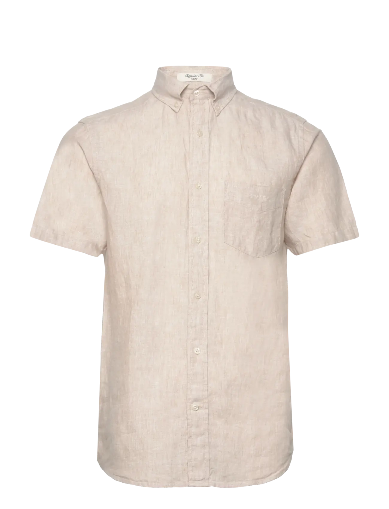 Gant REG LINEN SS SHIRT - Skjorter - DRY SAND / beige