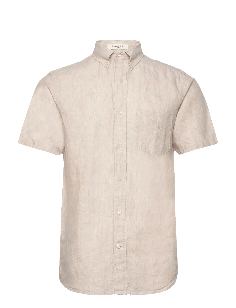 Gant - REG LINEN SS SHIRT - leinenhemden - dry sand - 0