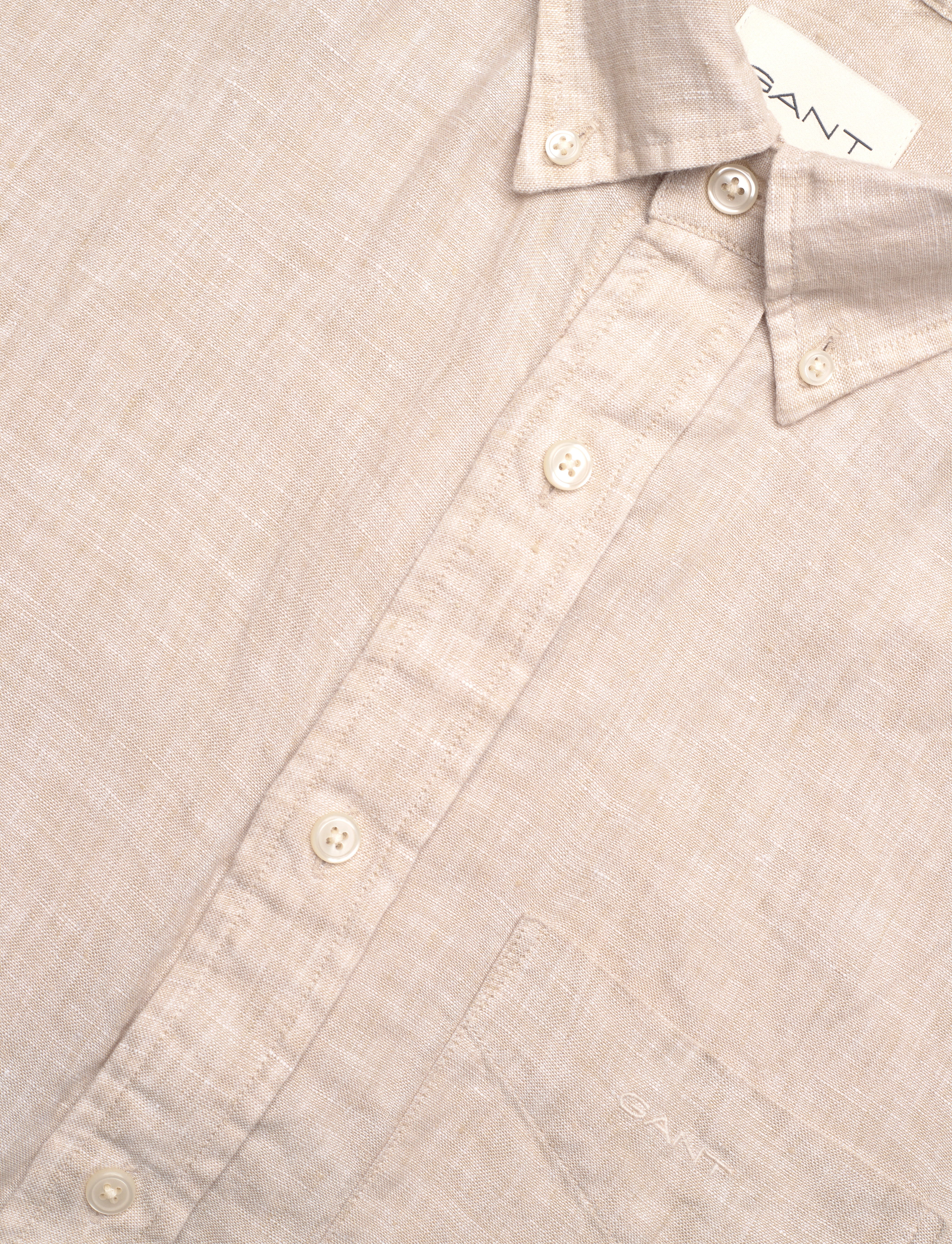 Gant - REG LINEN SS SHIRT - linased särgid - dry sand - 3