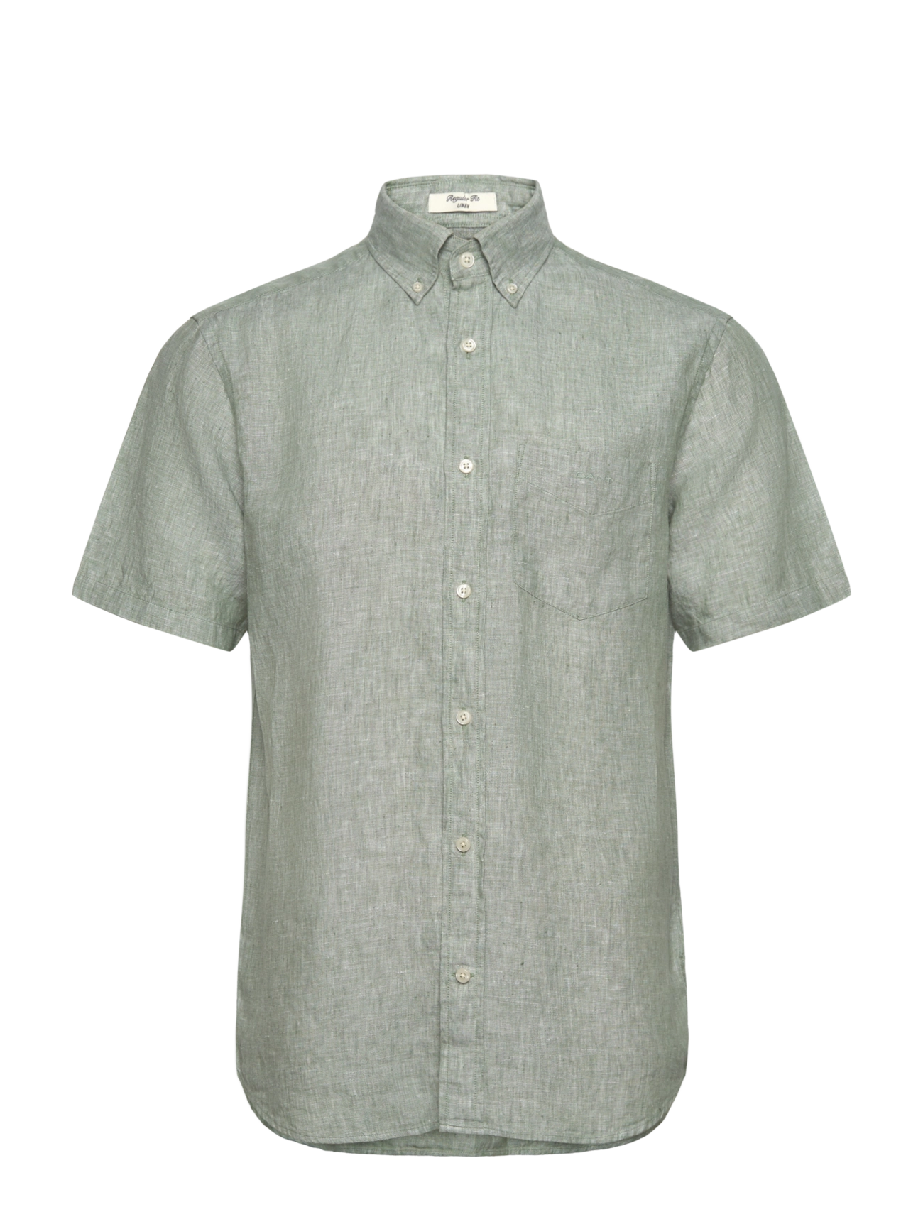 Gant - REG LINEN SS SHIRT - kalamata green - 1