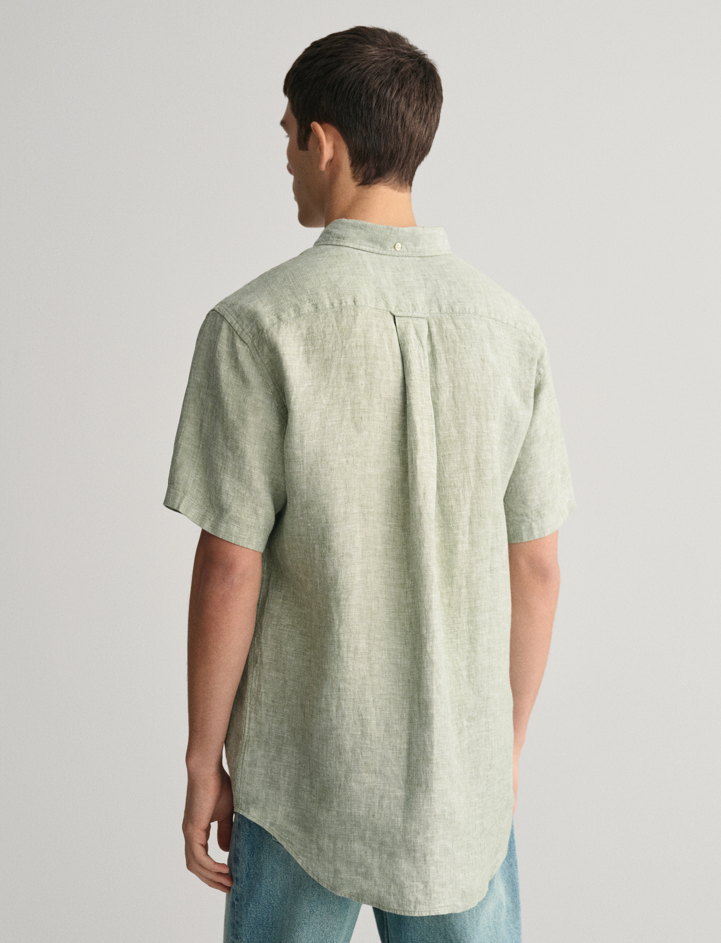 Gant - REG LINEN SS SHIRT - kalamata green - 3