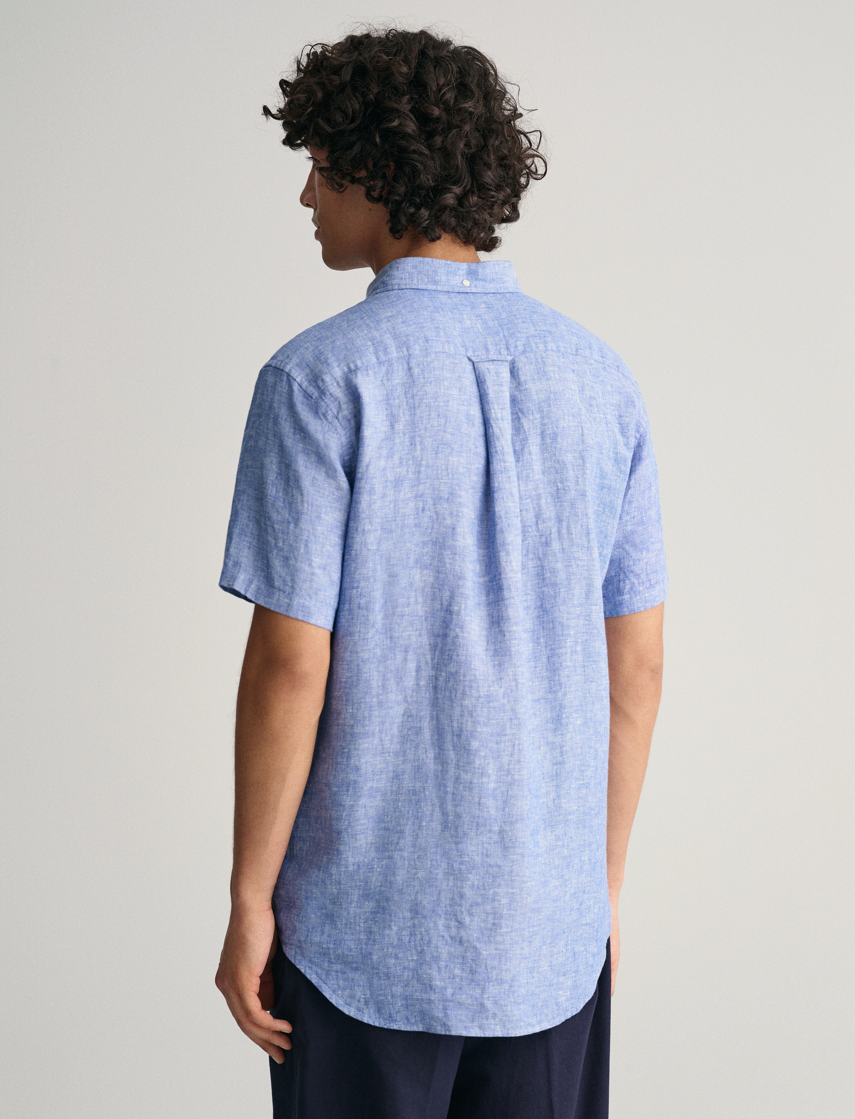 Gant - REG LINEN SS SHIRT - rich blue - 3