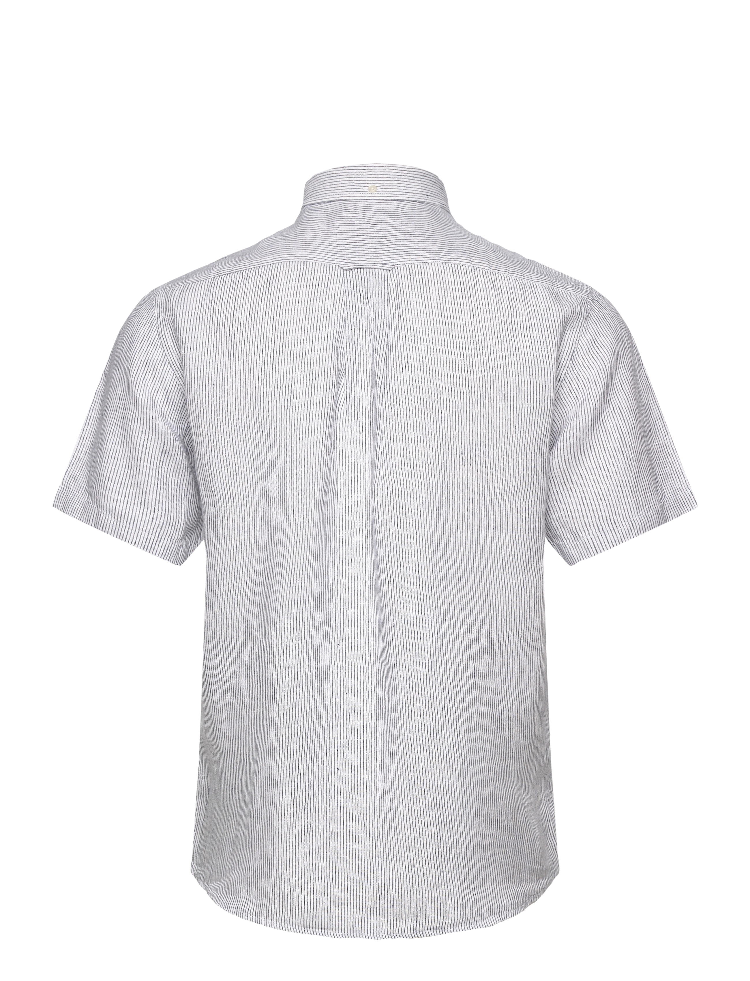 GANT - REG LINEN STRIPE SS SHIRT - white - 1