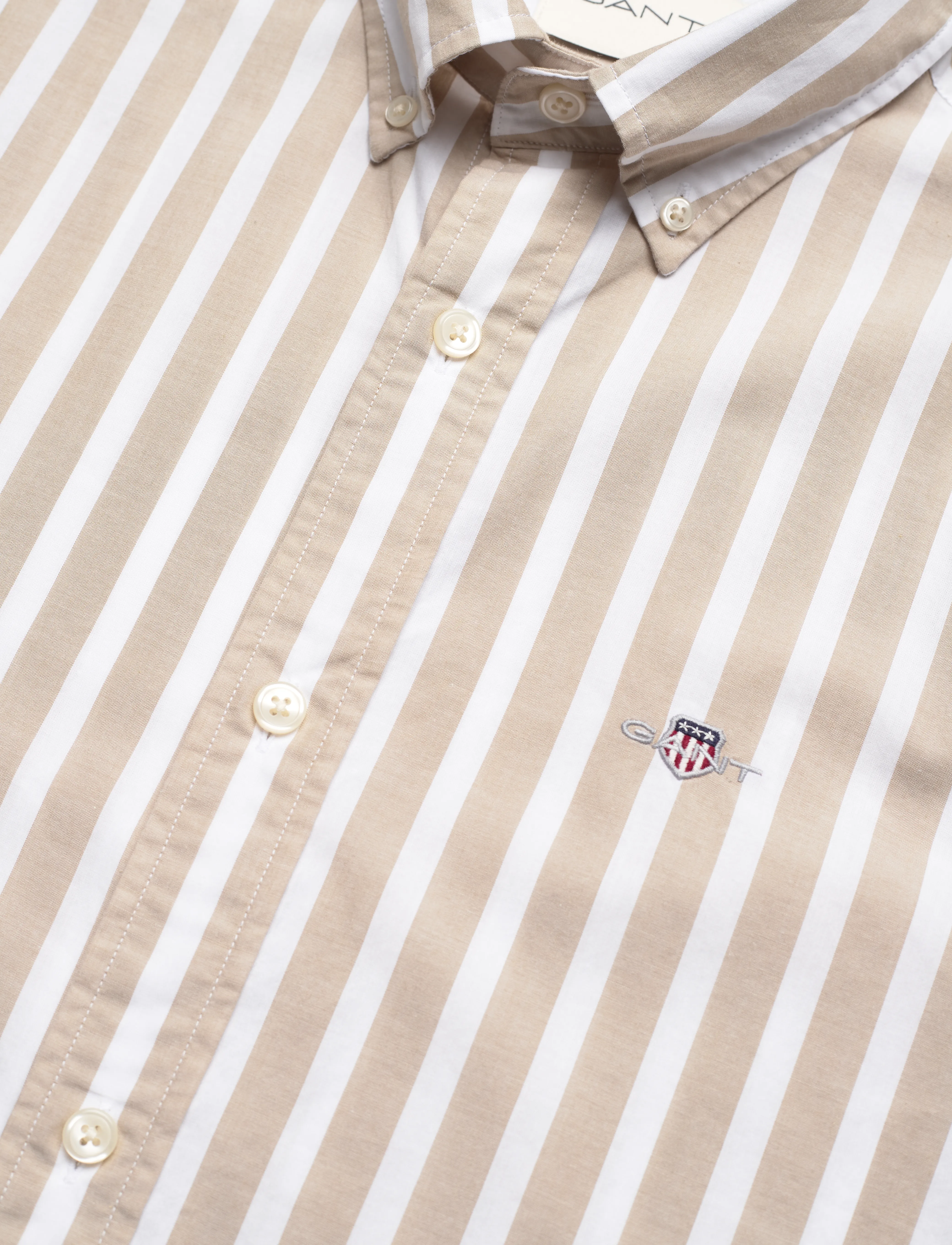GANT - SLIM WIDE POPLIN STRIPE SHIRT - dried khaki - 3