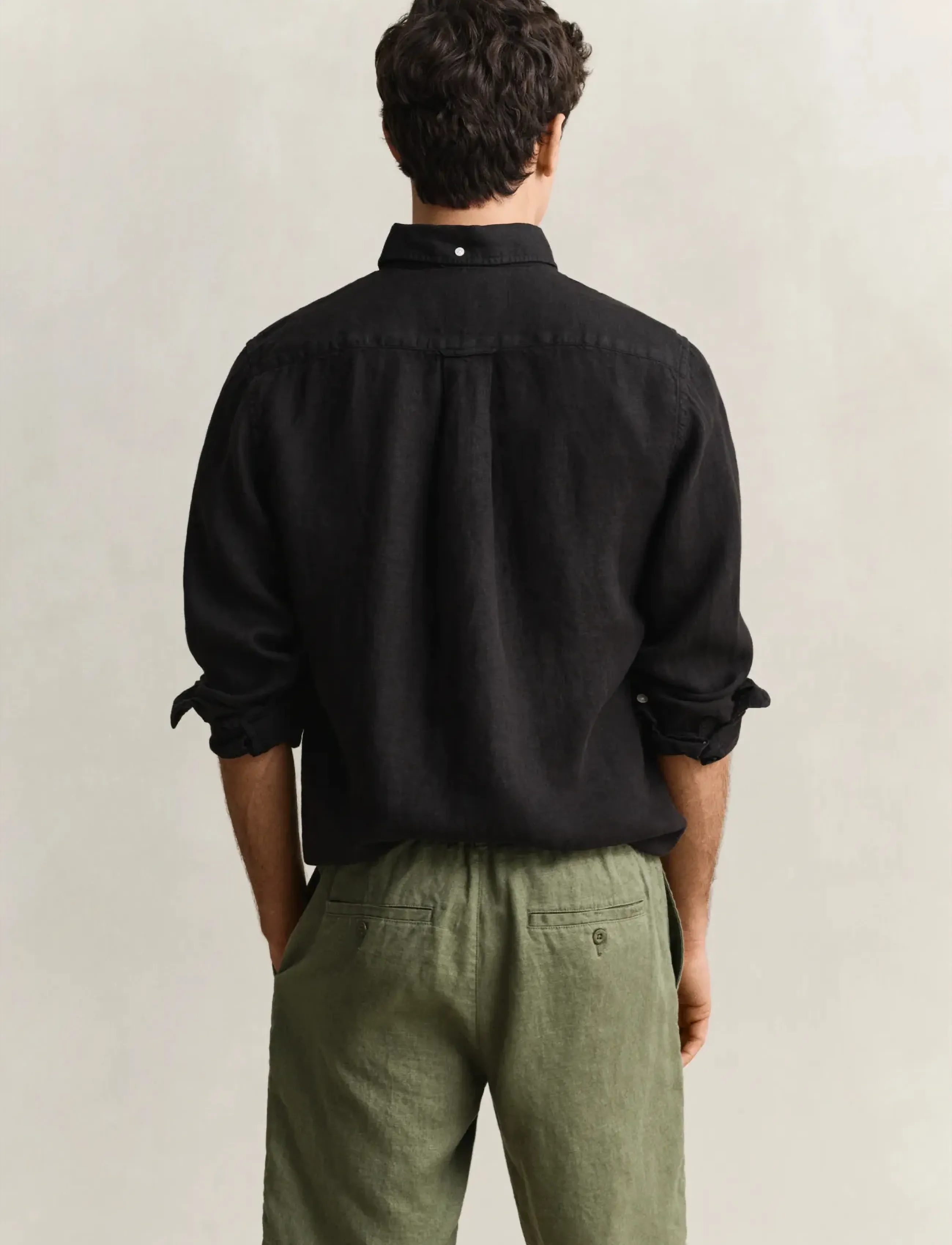 Gant - REG GMNT DYED LINEN SHIRT - hørskjorter - black - 2
