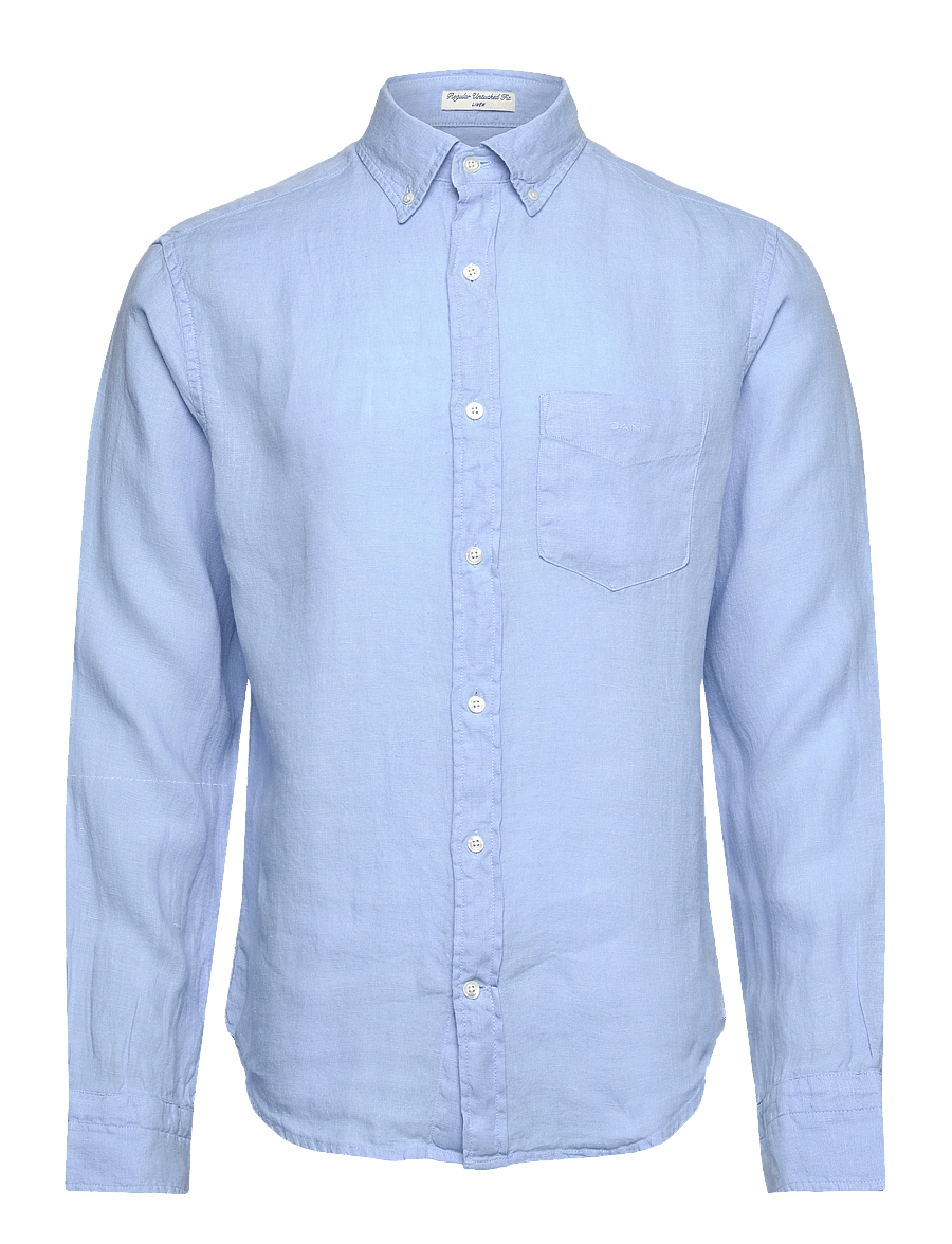 Gant - REG GMNT DYED LINEN SHIRT - leinenhemden - capri blue - 1