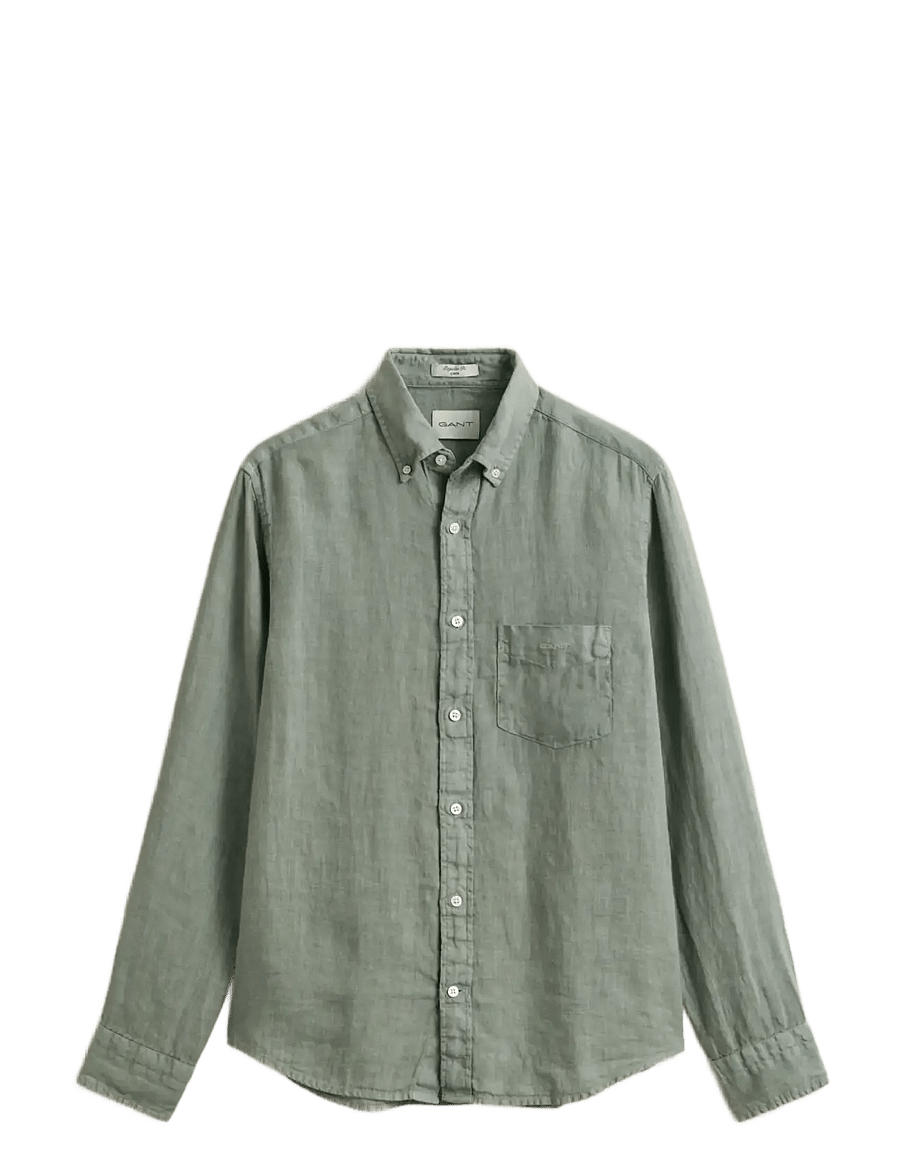 Gant - REG GMNT DYED LINEN SHIRT - leinenhemden - ceramic grey - 1