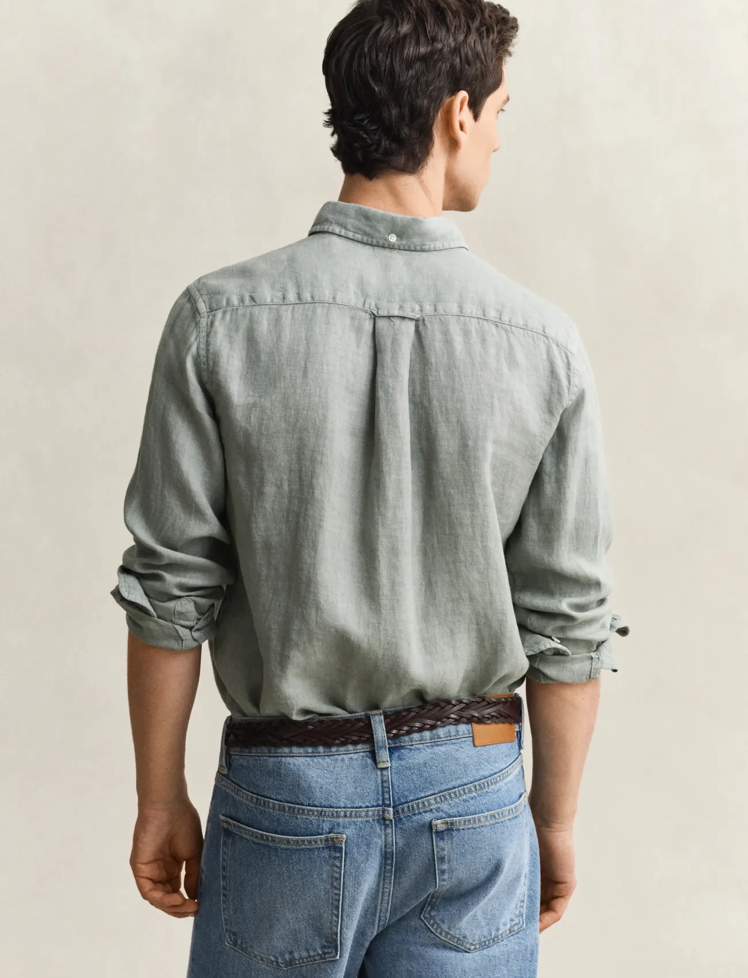 Gant - REG GMNT DYED LINEN SHIRT - hørskjorter - ceramic grey - 2