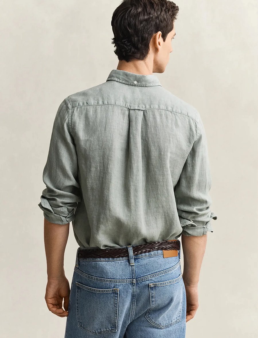 Gant - REG GMNT DYED LINEN SHIRT - leinenhemden - ceramic grey - 2