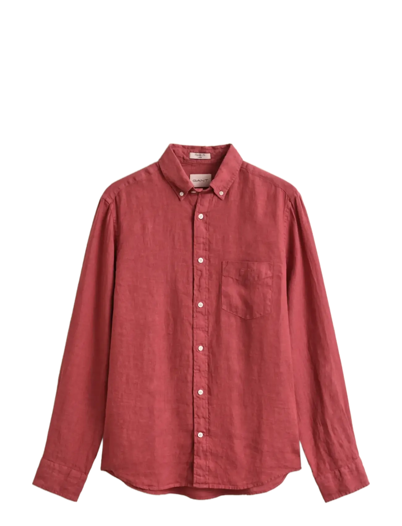 GANT REG GMNT DYED LINEN SHIRT - Skjorter - DUSTY BRICK RED / burgundy