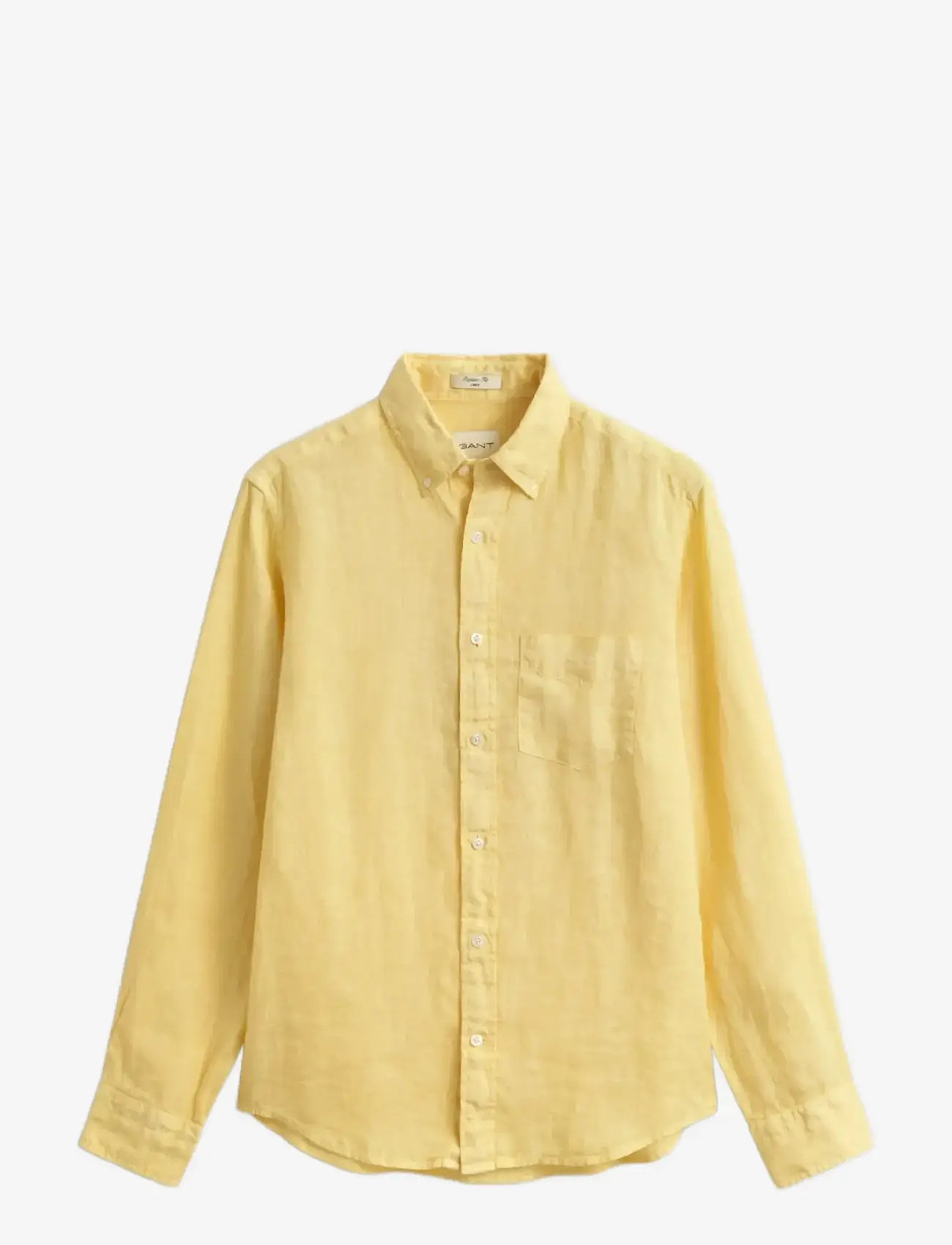 GANT - REG GMNT DYED LINEN SHIRT - hørskjorter - dusty light yellow - 1