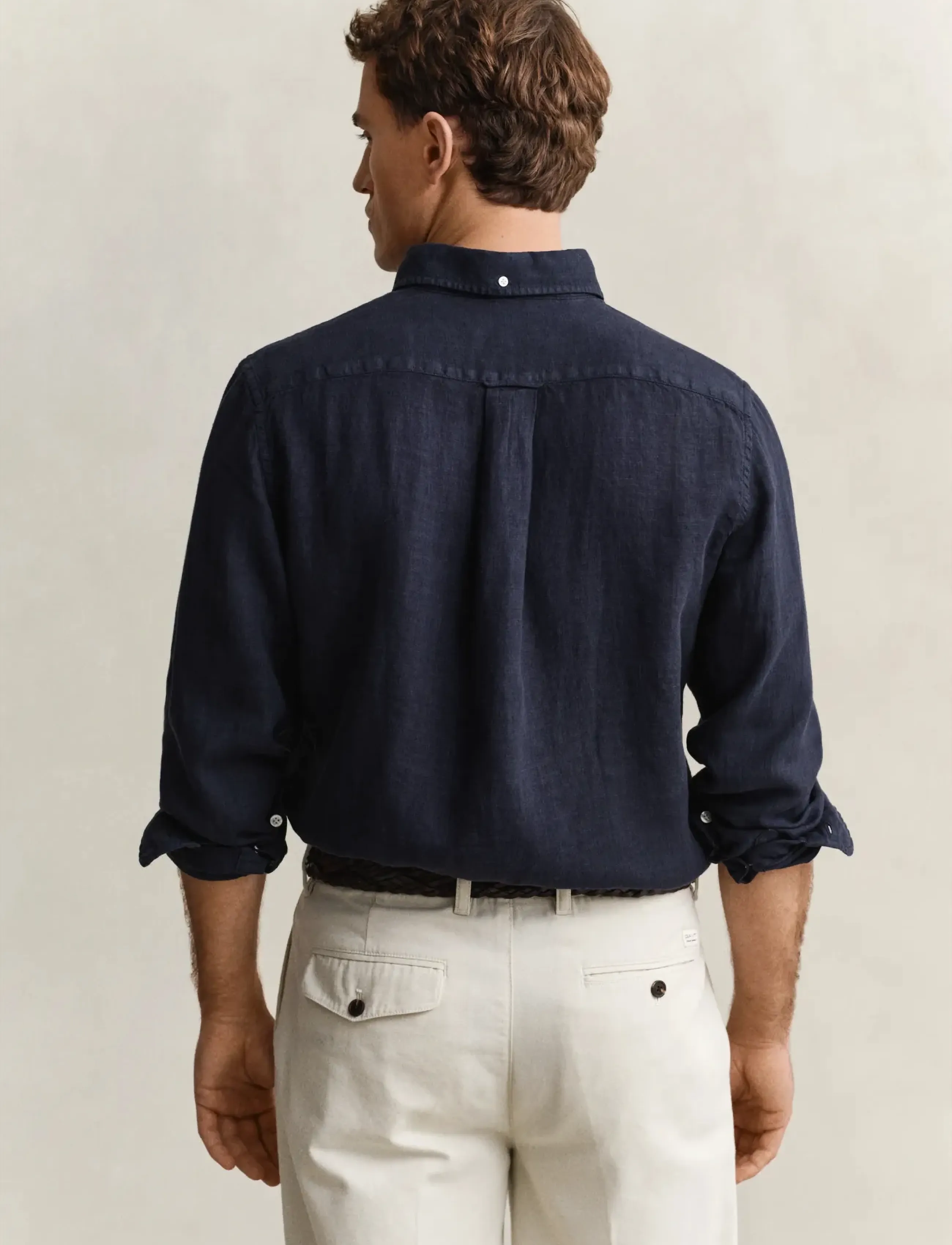 Gant - REG GMNT DYED LINEN SHIRT - hørskjorter - evening blue - 2