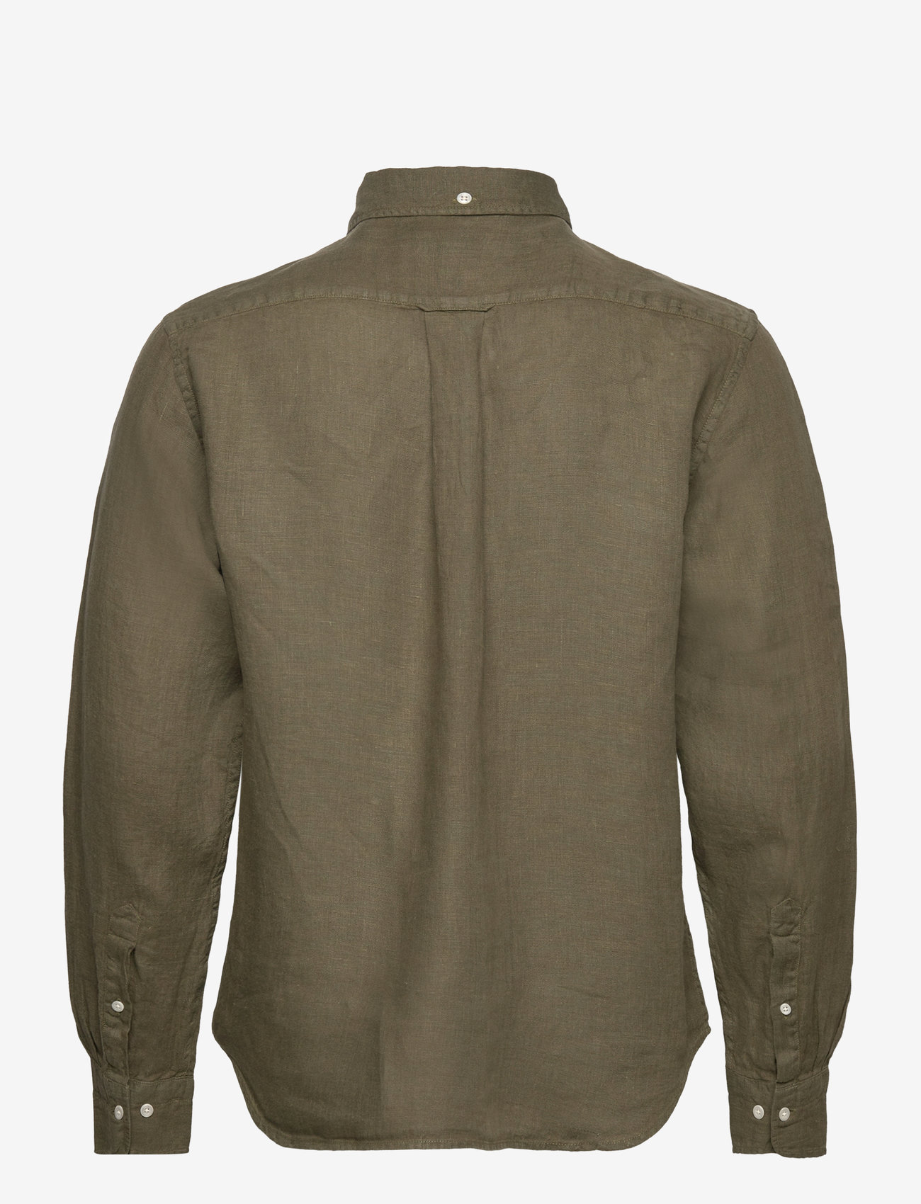 GANT - REG GMNT DYED LINEN SHIRT - lina krekli - juniper green - 1