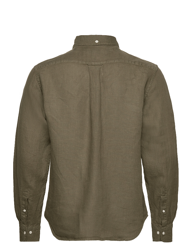 GANT - REG GMNT DYED LINEN SHIRT - lina krekli - juniper green - 1