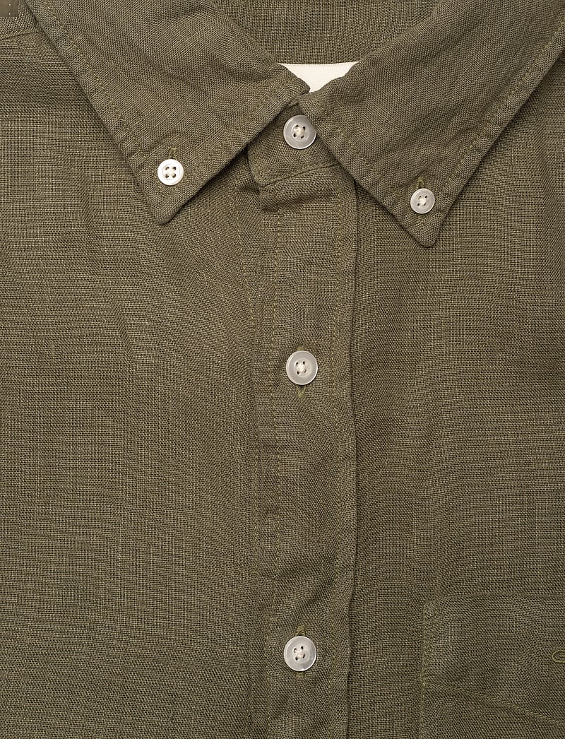 GANT - REG GMNT DYED LINEN SHIRT - lina krekli - juniper green - 2