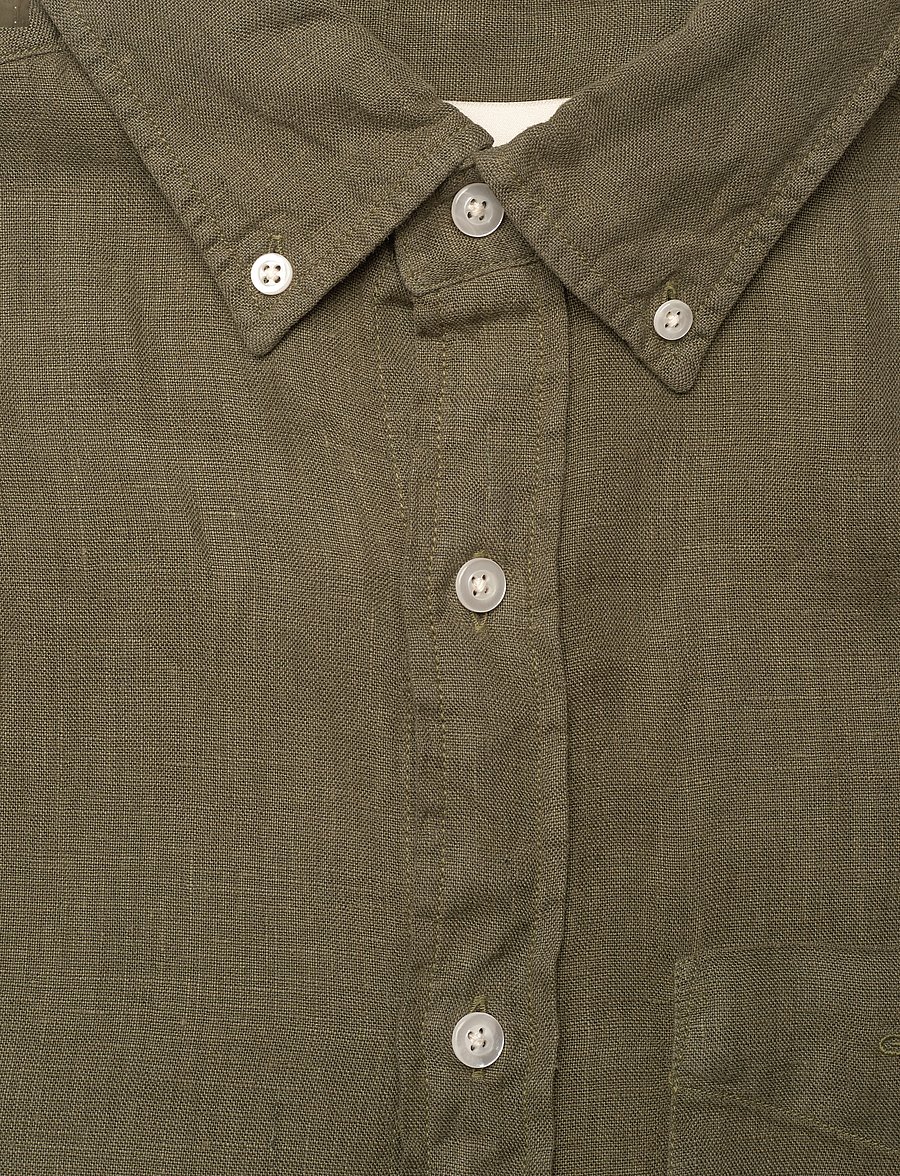 Gant - REG GMNT DYED LINEN SHIRT - koszule lniane - juniper green - 2