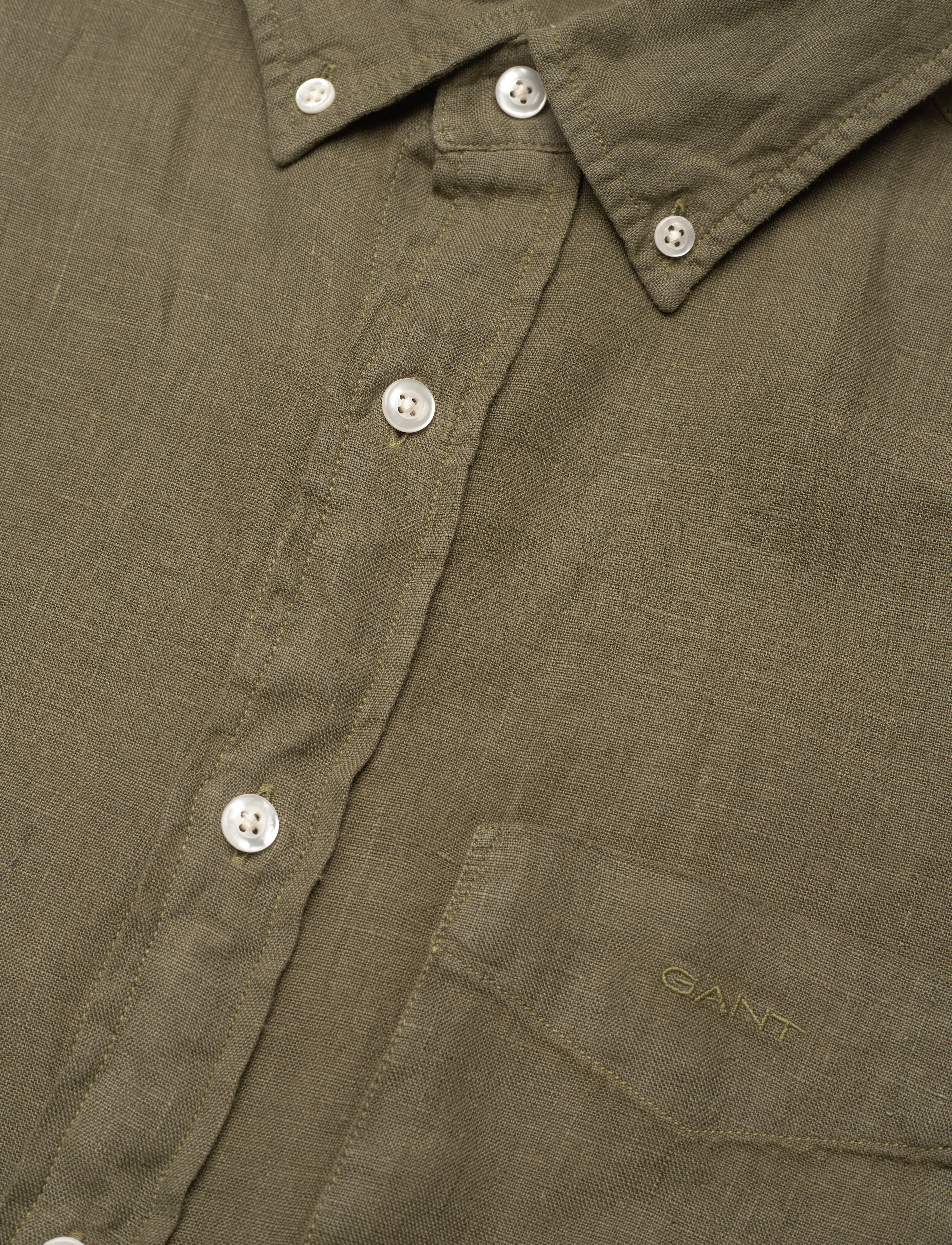 Gant - REG GMNT DYED LINEN SHIRT - linased särgid - juniper green - 3