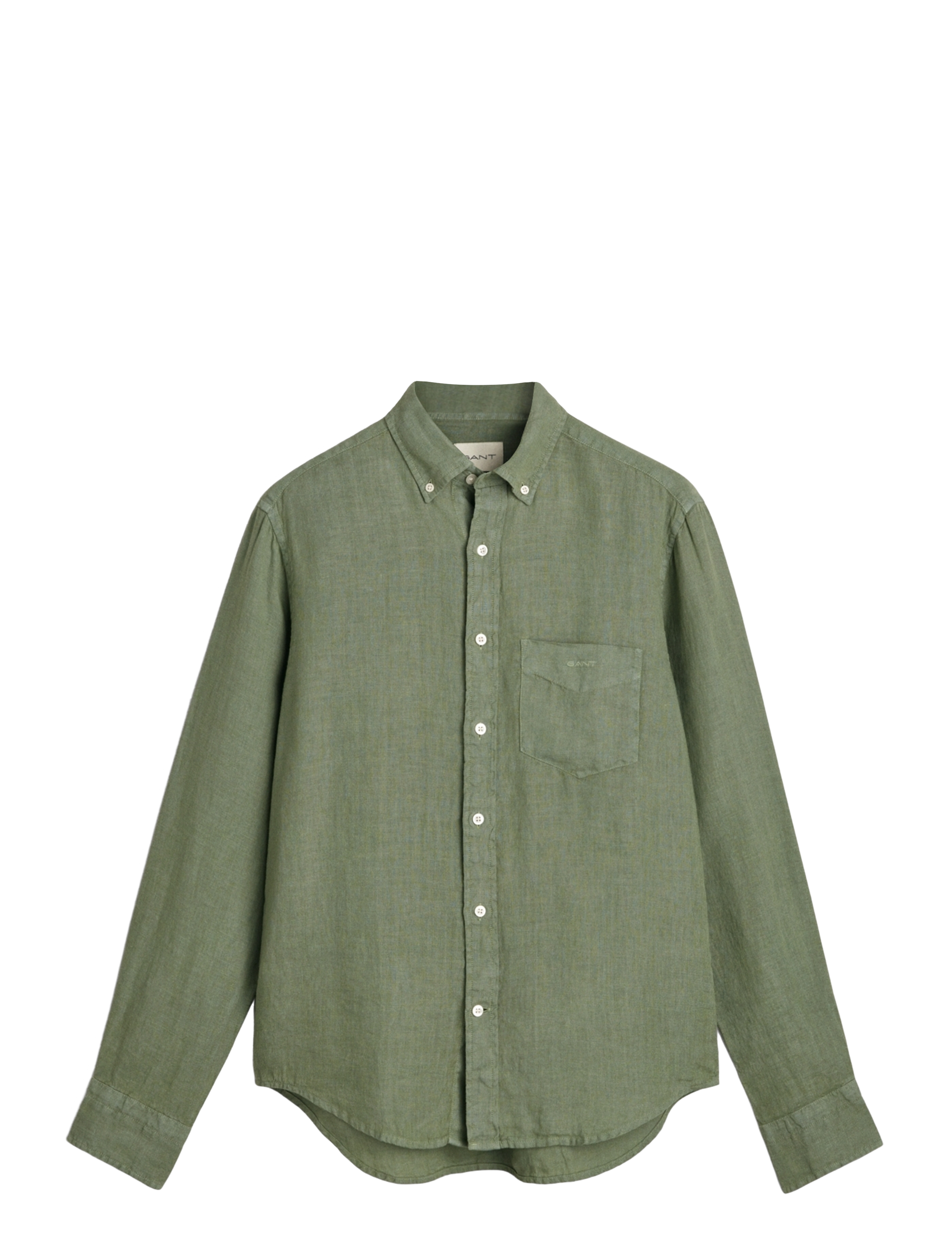GANT Reg Gmnt Dyed Linen Shirt Grün - XXL - Herren