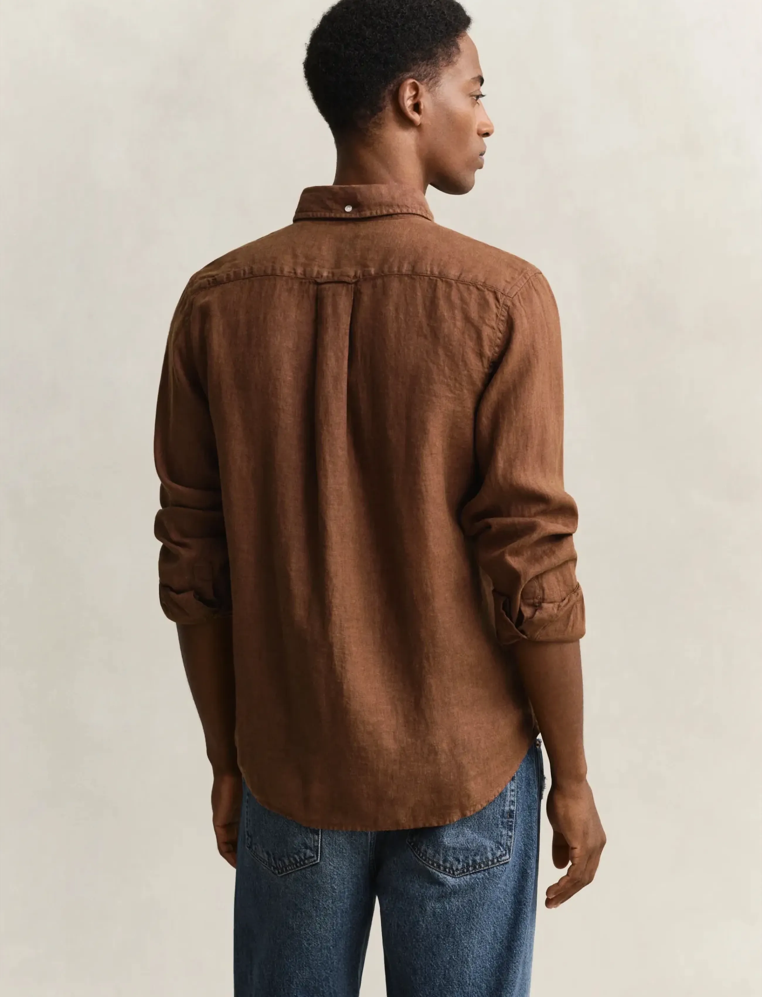 Gant - REG GMNT DYED LINEN SHIRT - hørskjorter - mahogany brown - 2