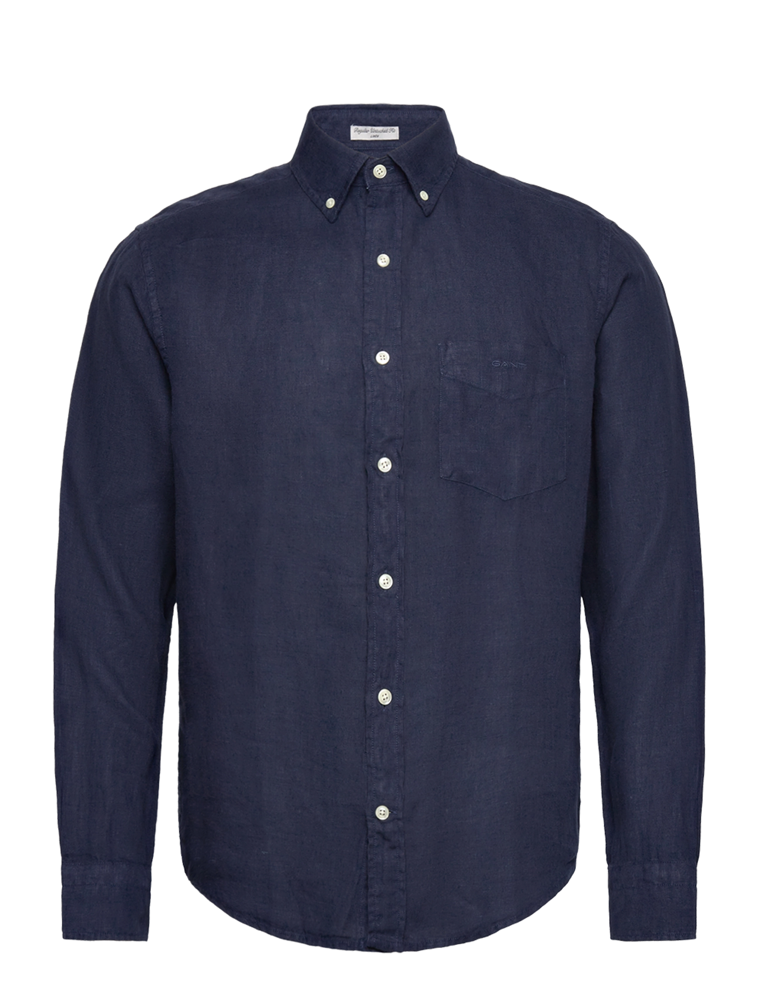 REG GMNT DYED LINEN SHIRT - MARINE