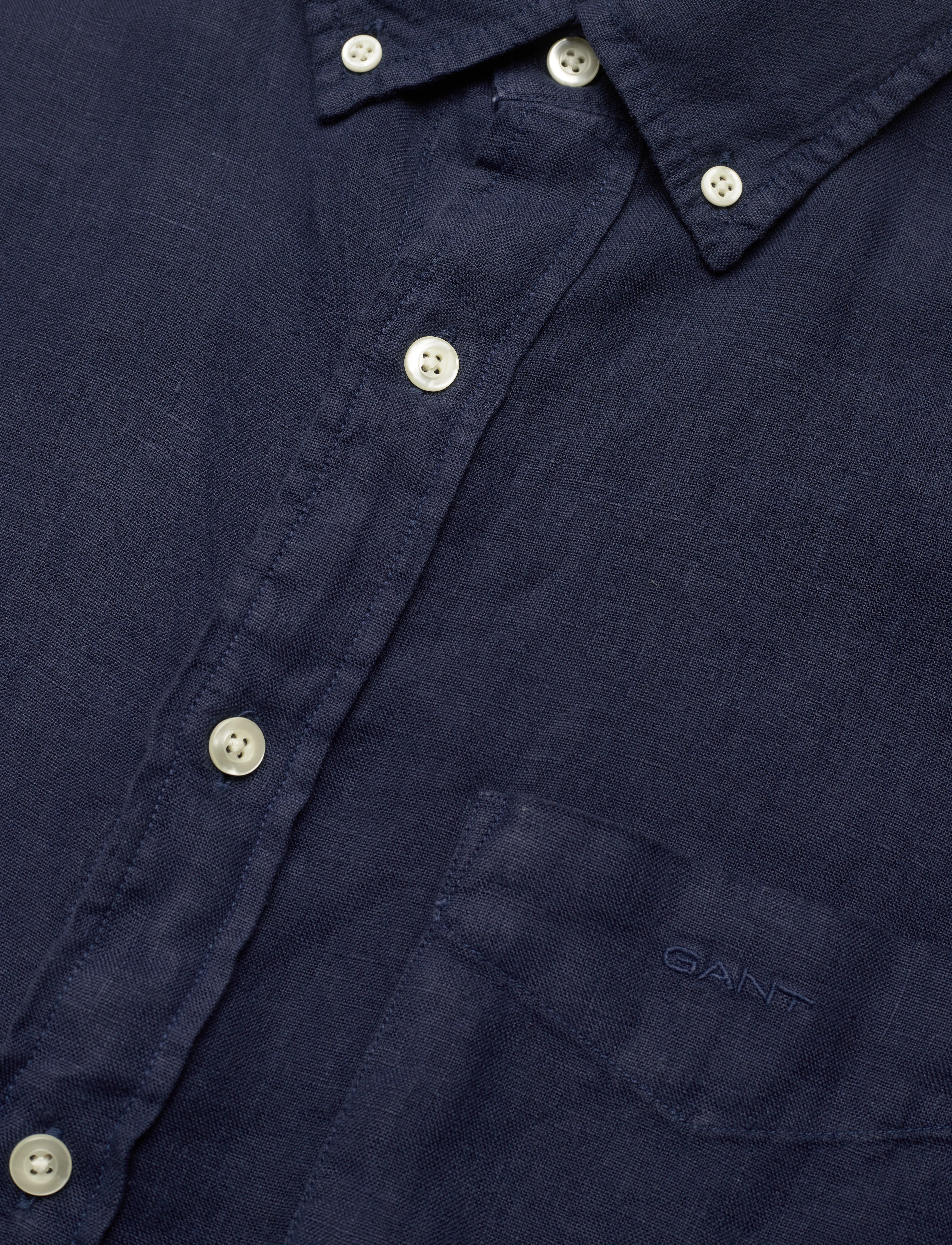Gant - REG GMNT DYED LINEN SHIRT - leinenhemden - marine - 3