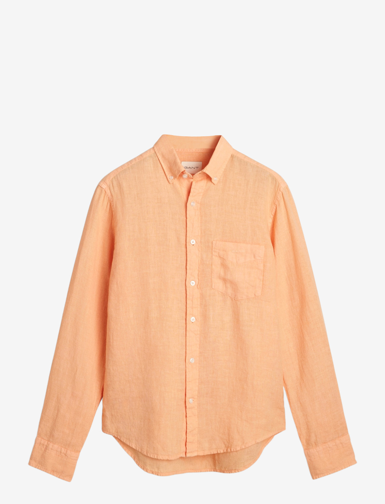 GANT - REG GMNT DYED LINEN SHIRT - linased särgid - peachy orange - 1