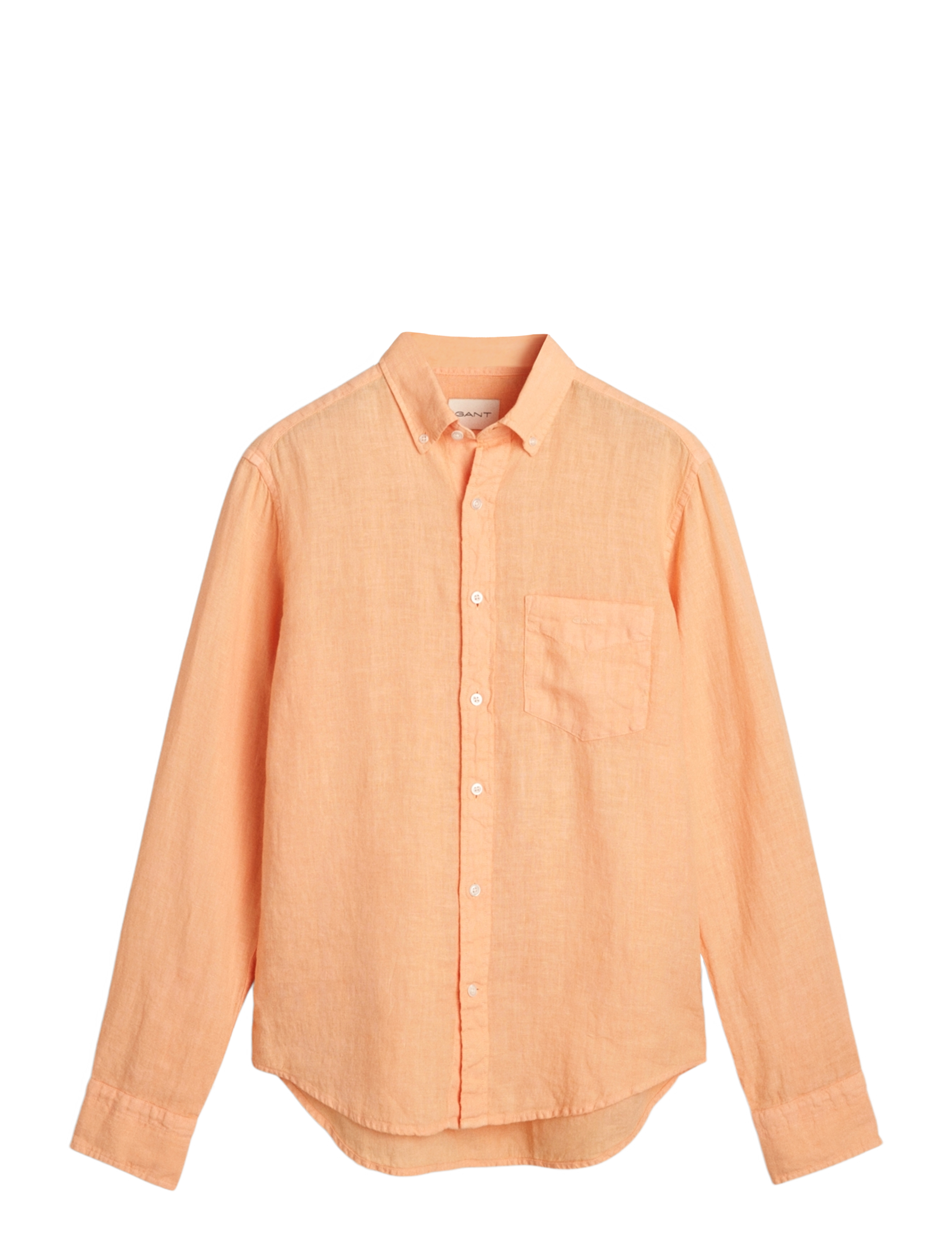 Gant REG GMNT DYED LINEN SHIRT - Shirts - PEACHY ORANGE / orange