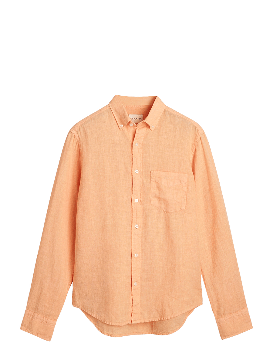 Gant - REG GMNT DYED LINEN SHIRT - leinenhemden - peachy orange - 1