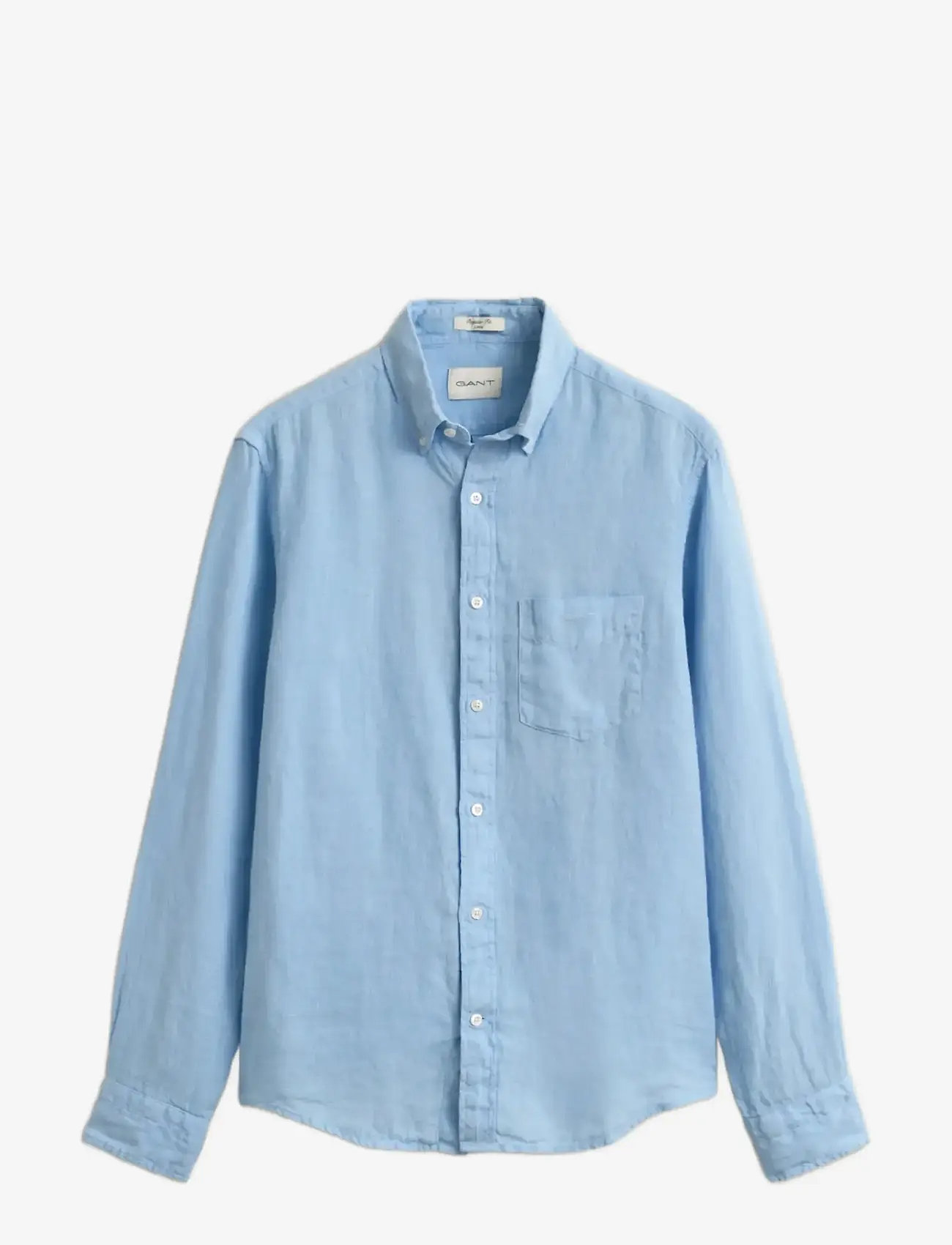 GANT - REG GMNT DYED LINEN SHIRT - hørskjorter - sky blue - 1