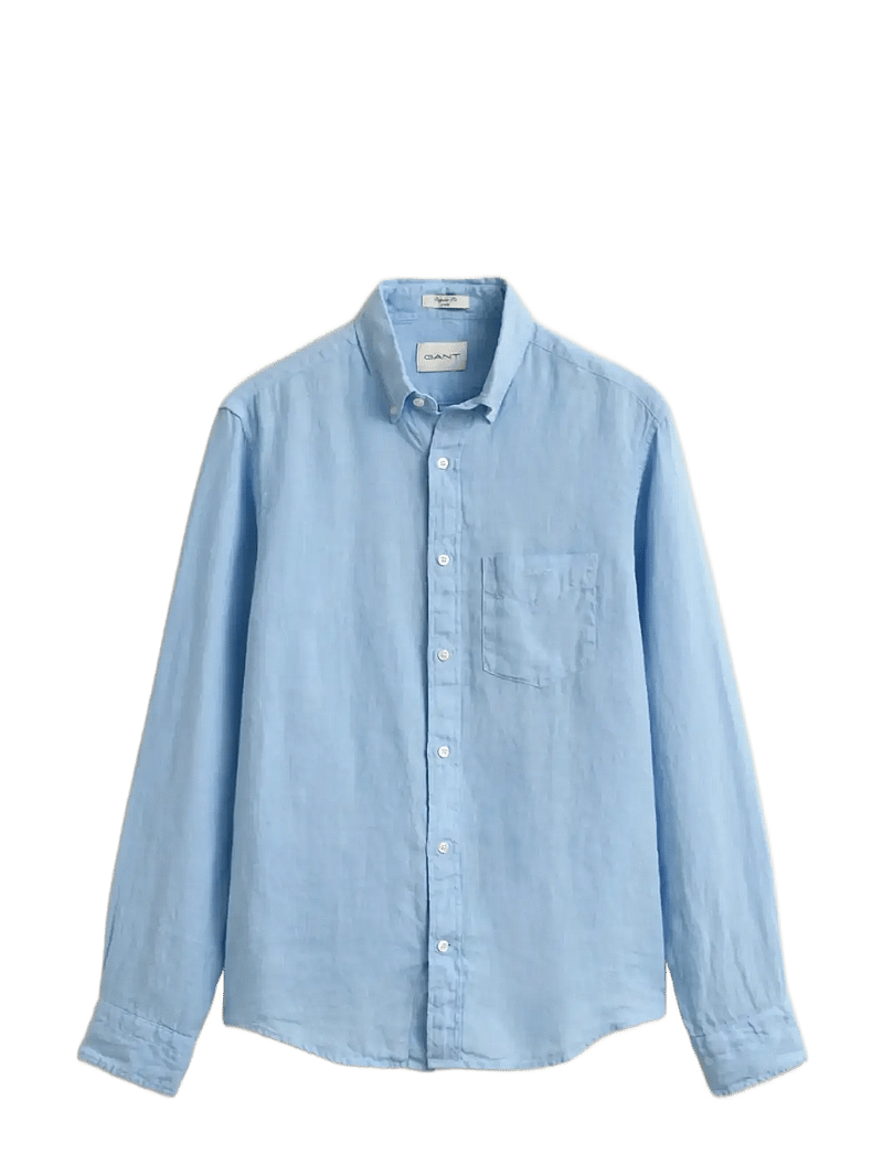 GANT - REG GMNT DYED LINEN SHIRT - hørskjorter - sky blue - 1