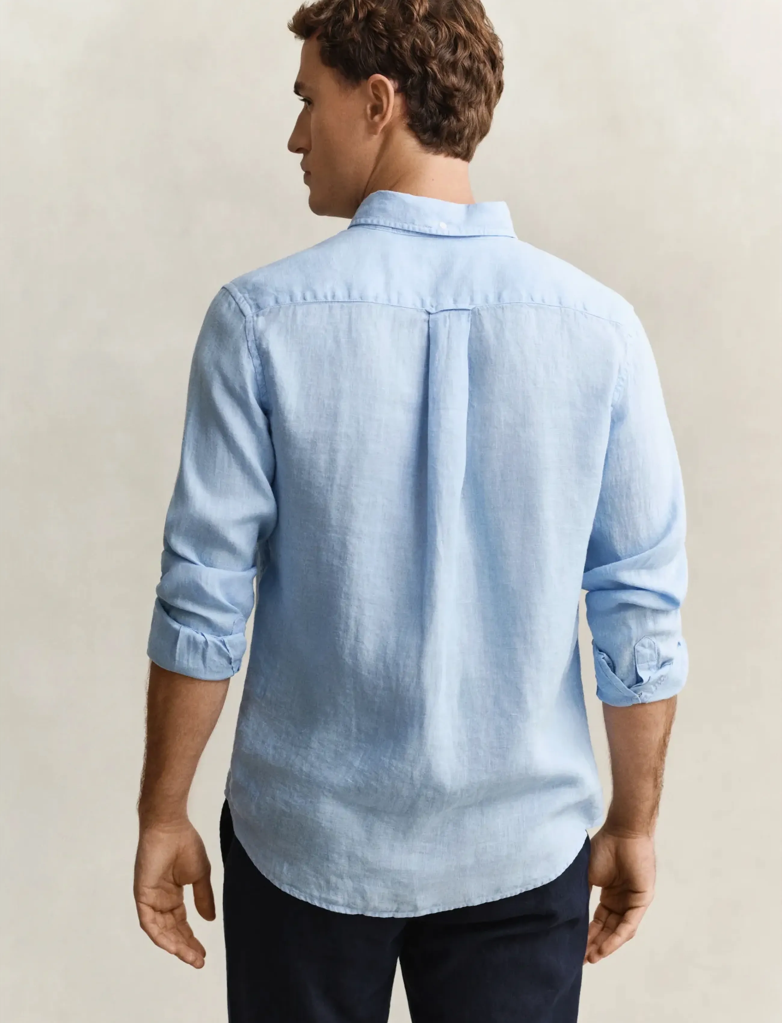Gant - REG GMNT DYED LINEN SHIRT - hørskjorter - sky blue - 2