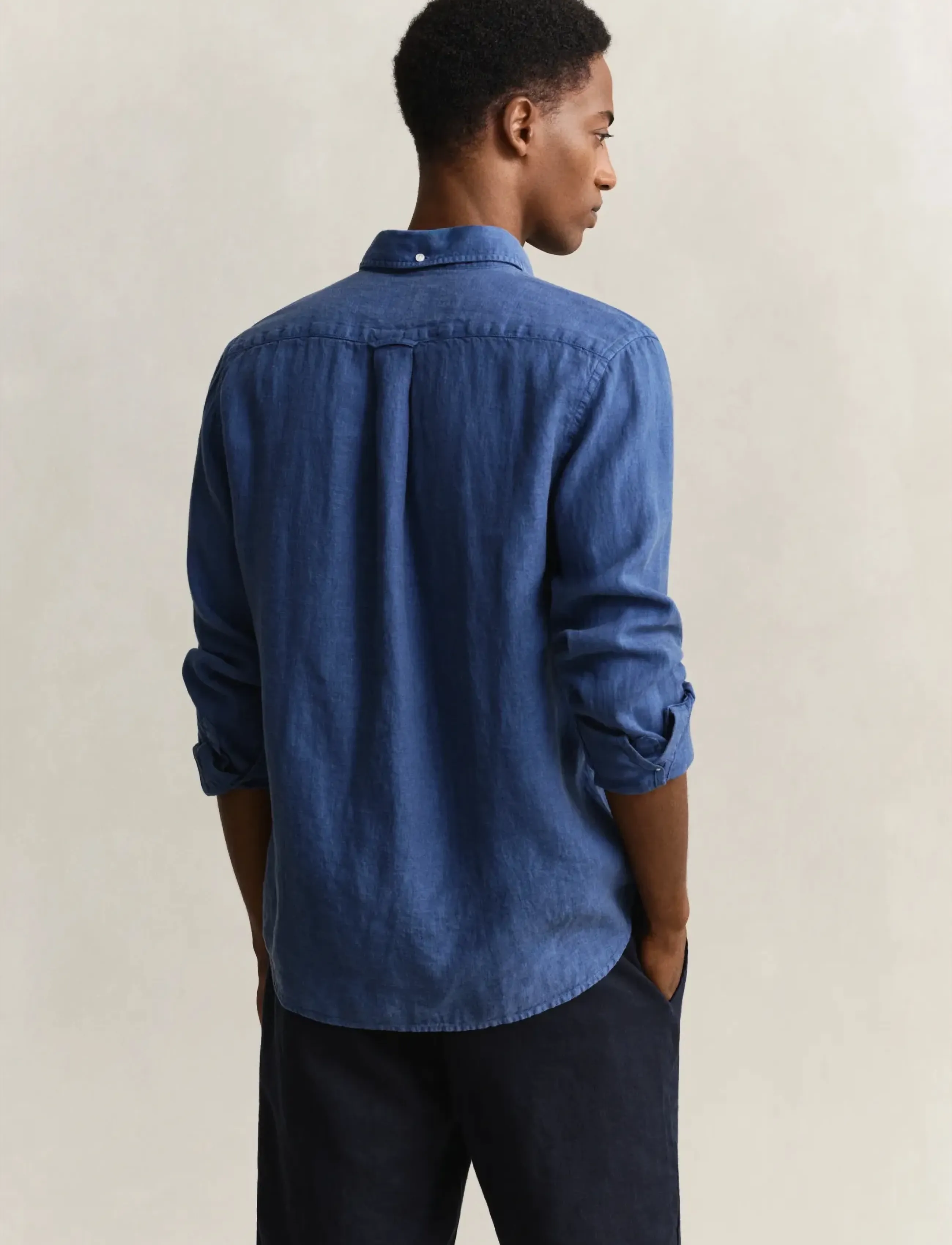 Gant - REG GMNT DYED LINEN SHIRT - hørskjorter - vintage blue - 2