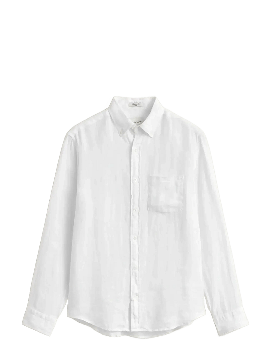 Gant - REG GMNT DYED LINEN SHIRT - leinenhemden - white - 1