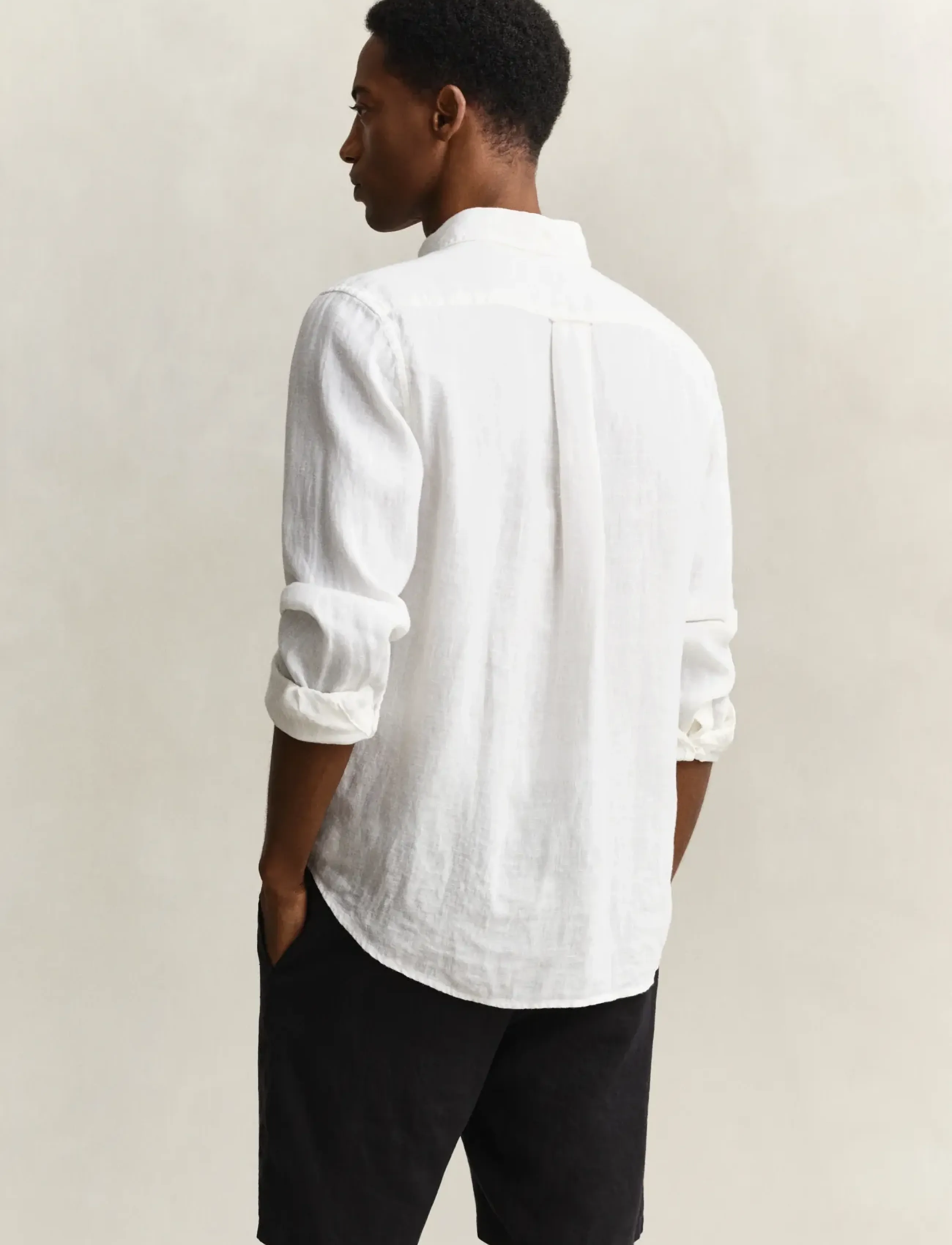 Gant - REG GMNT DYED LINEN SHIRT - hørskjorter - white - 2